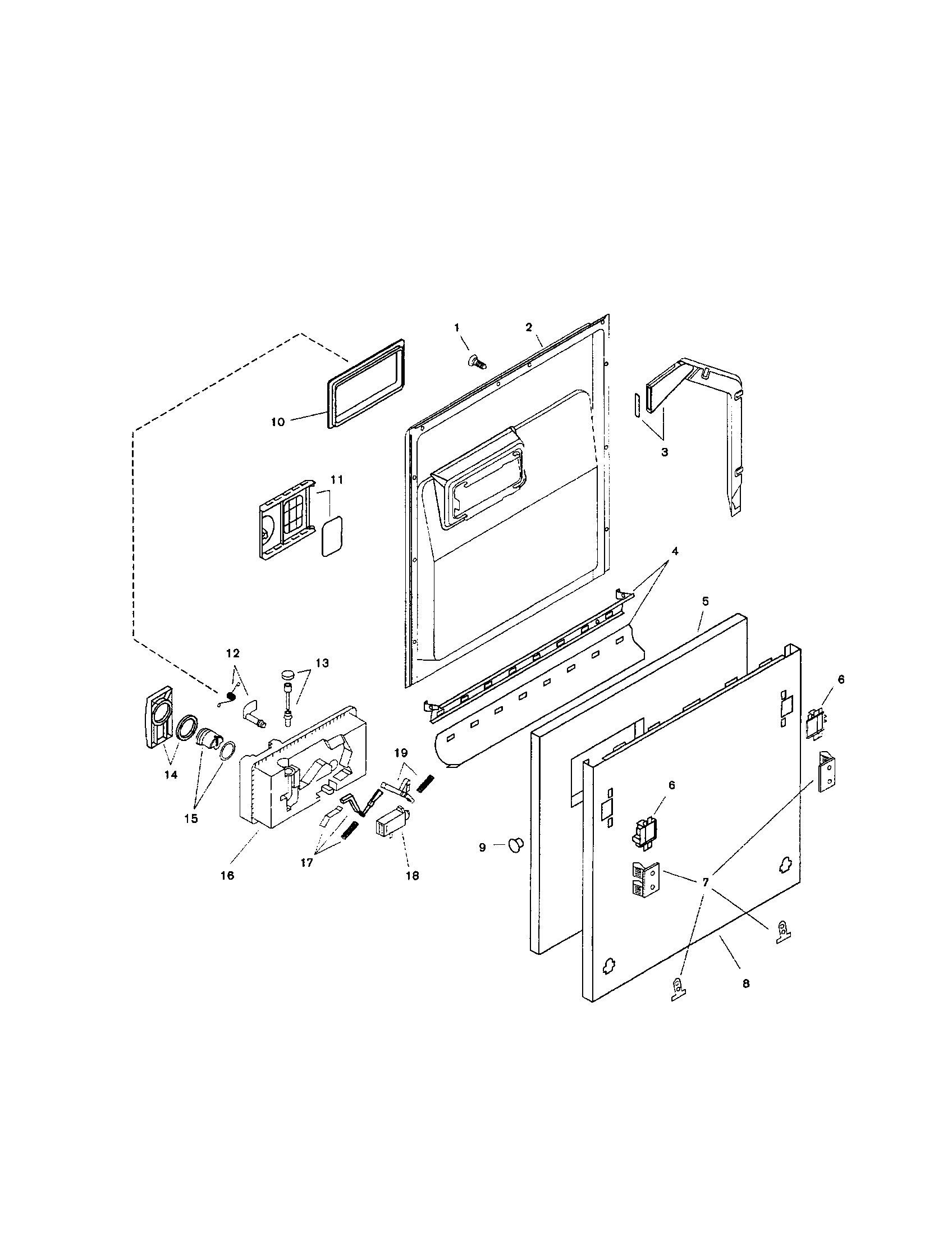 Bosch SHI4306UC/06 (FD8002) door assembly diagram