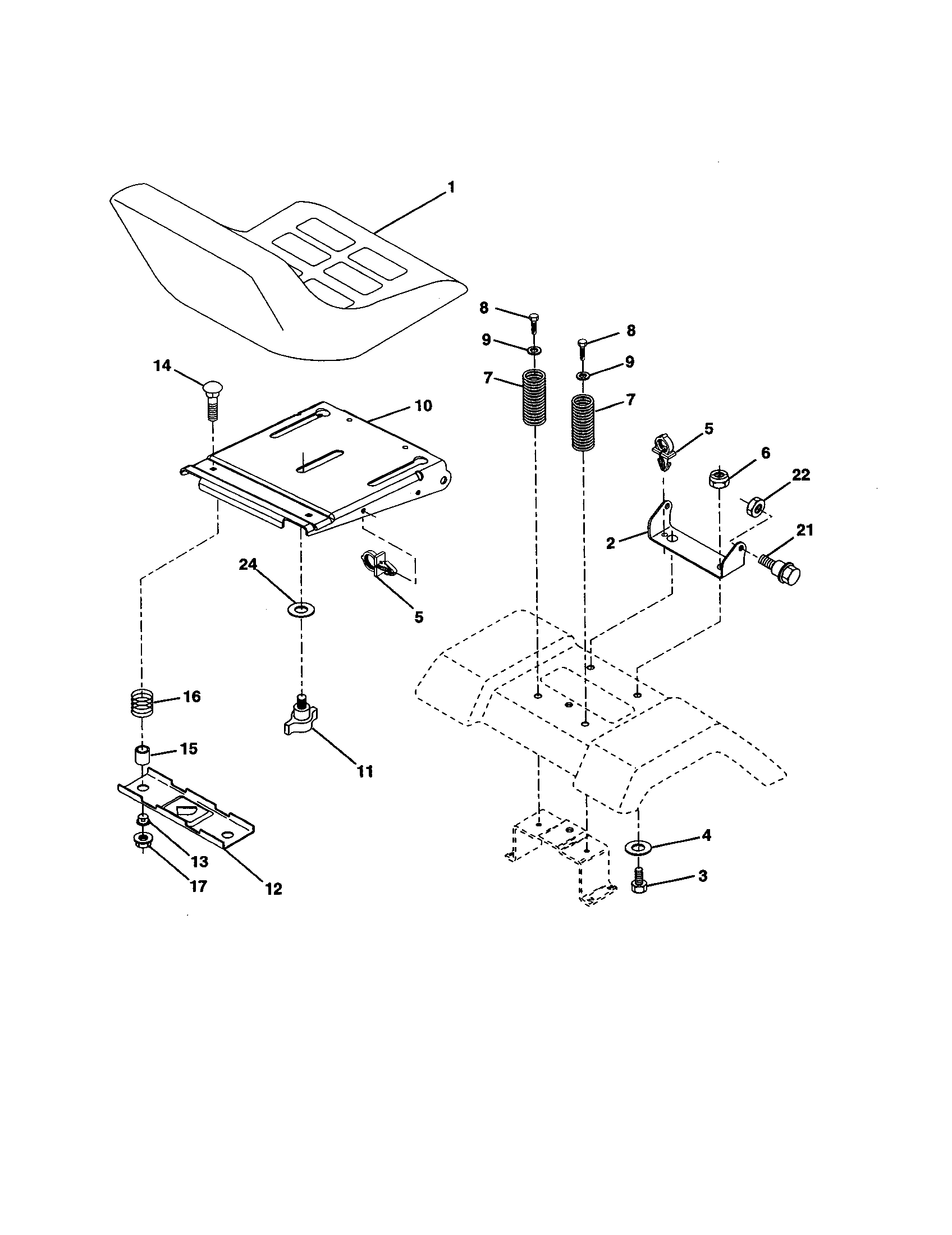 Craftsman 917277111 seat assembly diagram