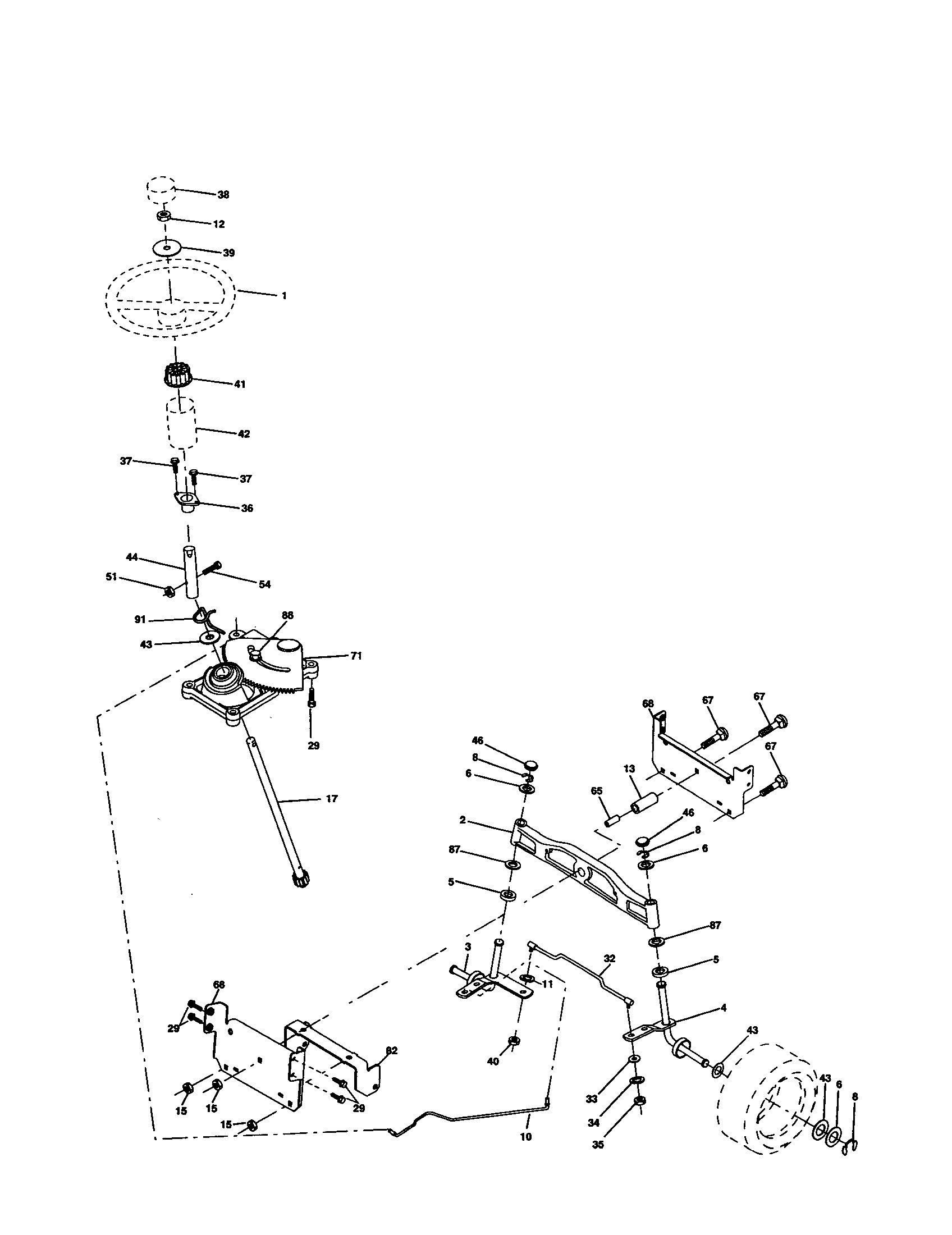 Craftsman 917277101 steering assembly diagram