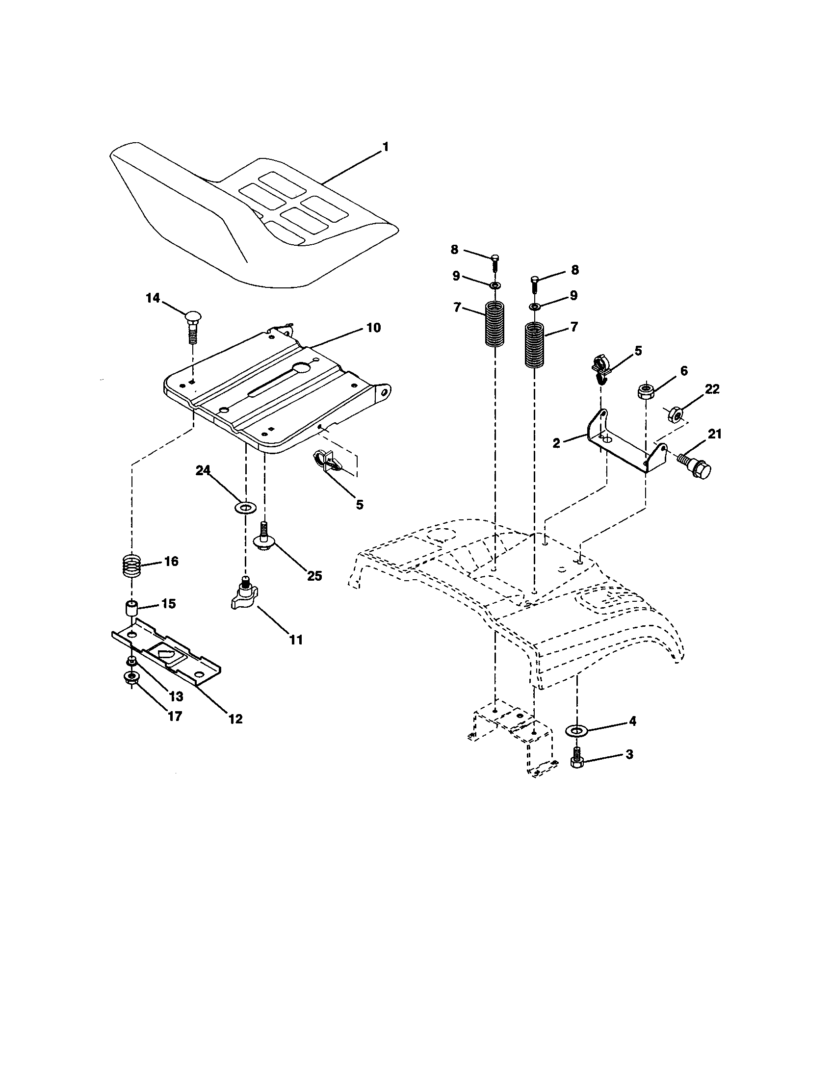 Craftsman 917277101 seat assembly diagram