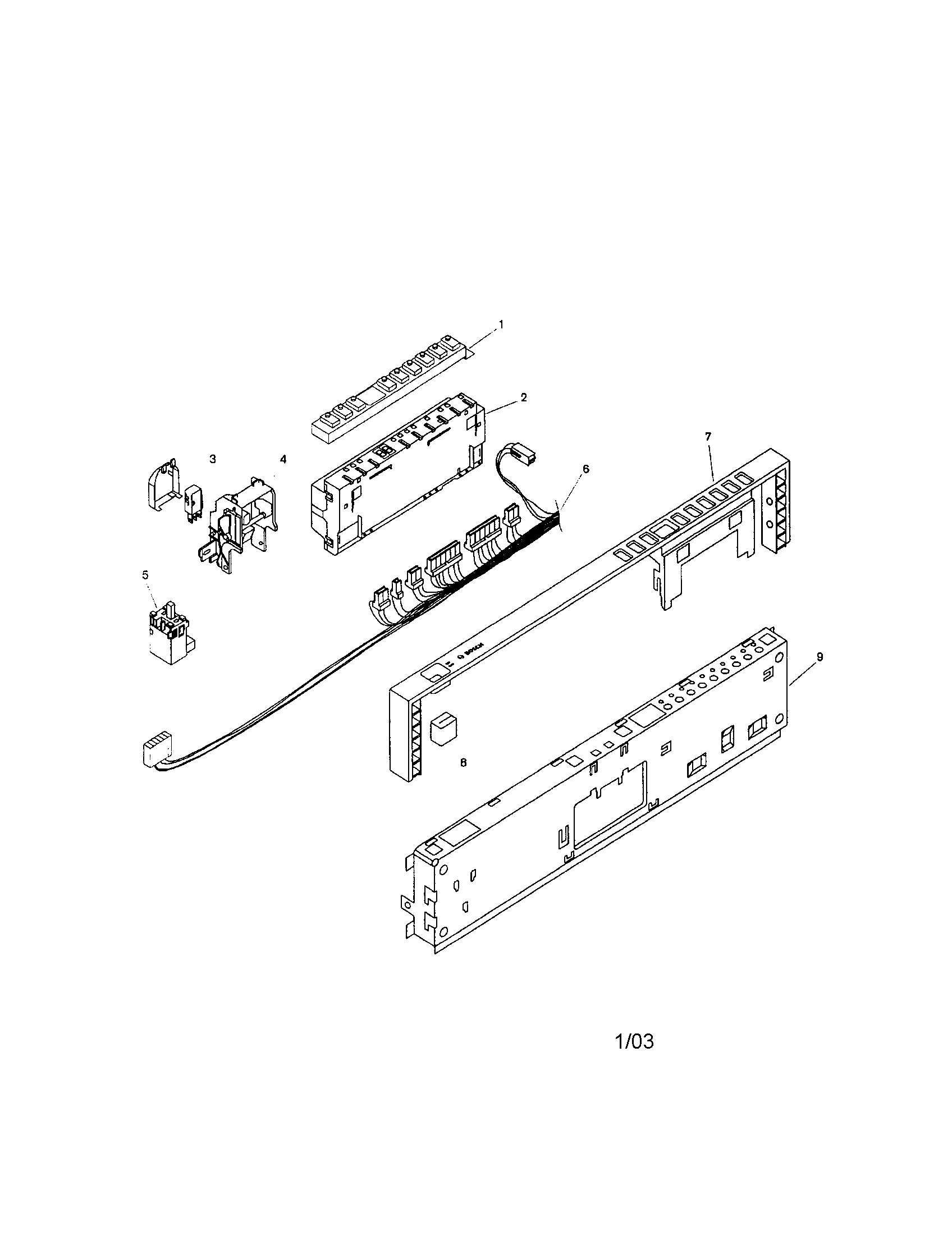 Bosch SHV6803UC/12 (FD 8105) fascia panel diagram
