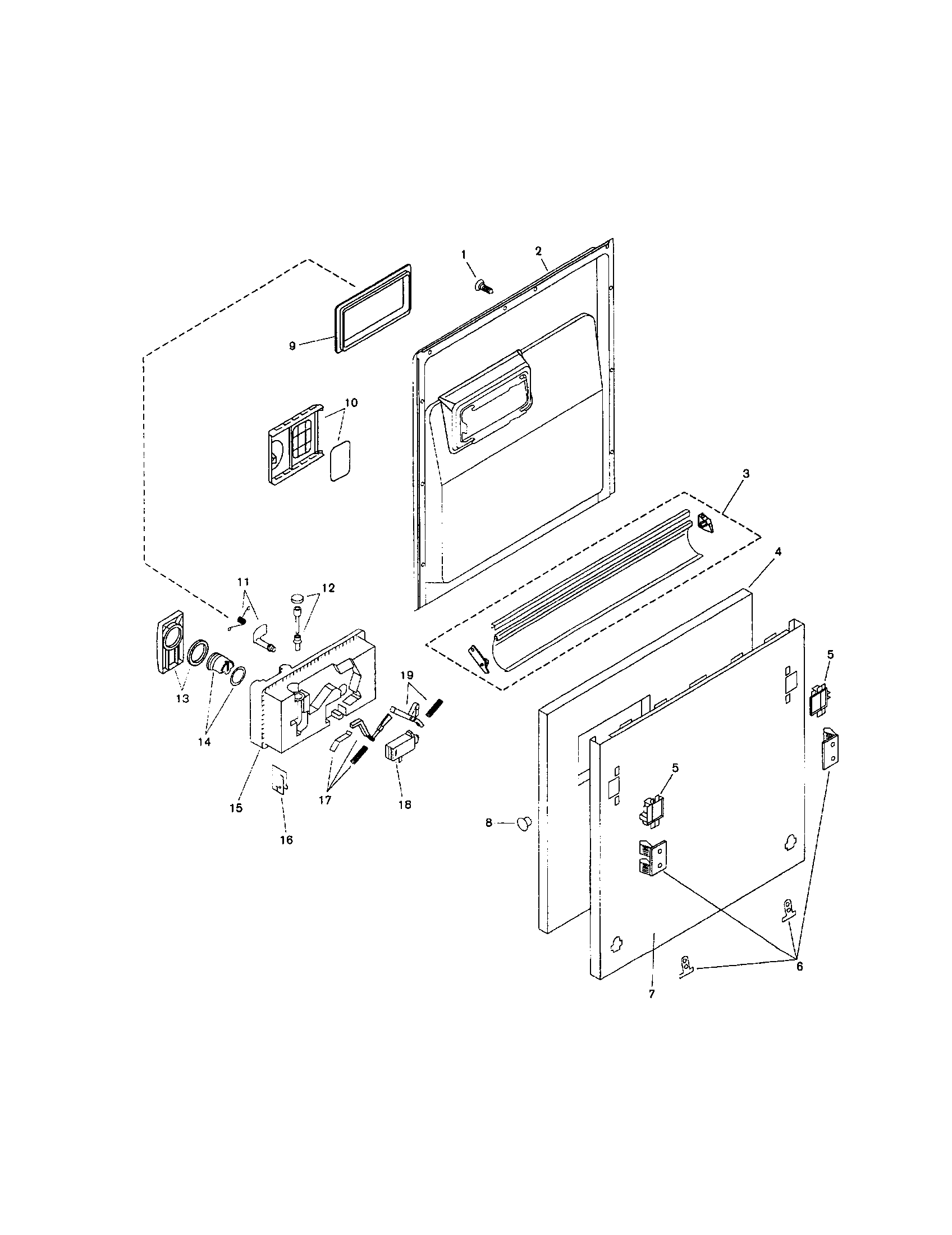 Bosch SHV6803UC/12 (FD 8105) door assembly diagram