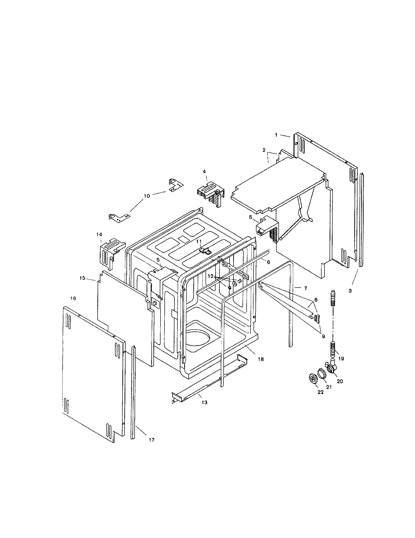 Bosch SHV6803UC/12 (FD 8105) tank assembly diagram