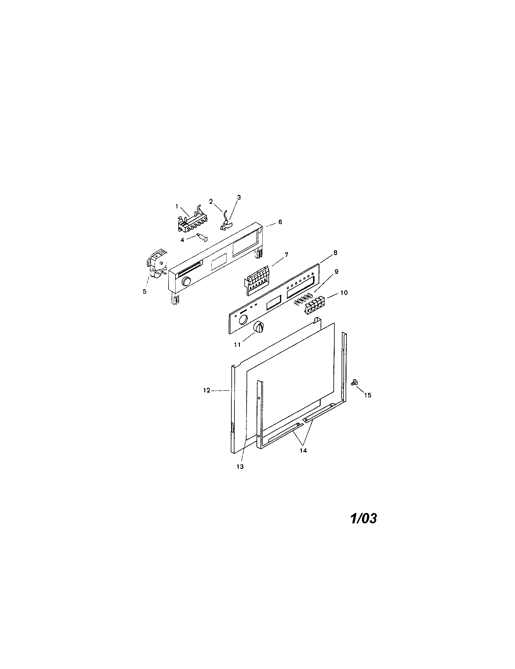 Bosch SMU4052US/09 (FD 7210) fascia panel and outer door diagram