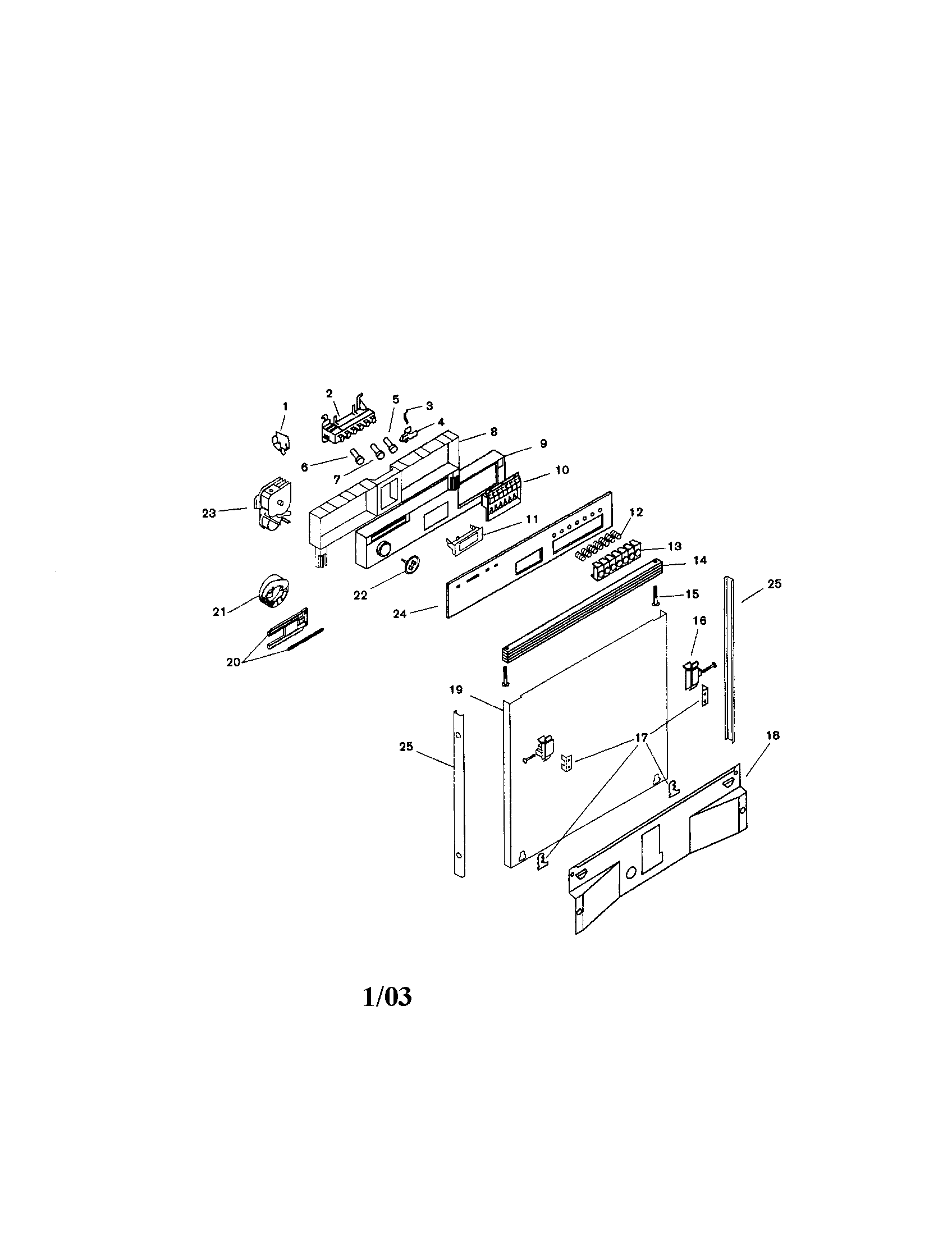 Bosch SMI7056UC/14 (FD 7902) fascia panel and outer door diagram