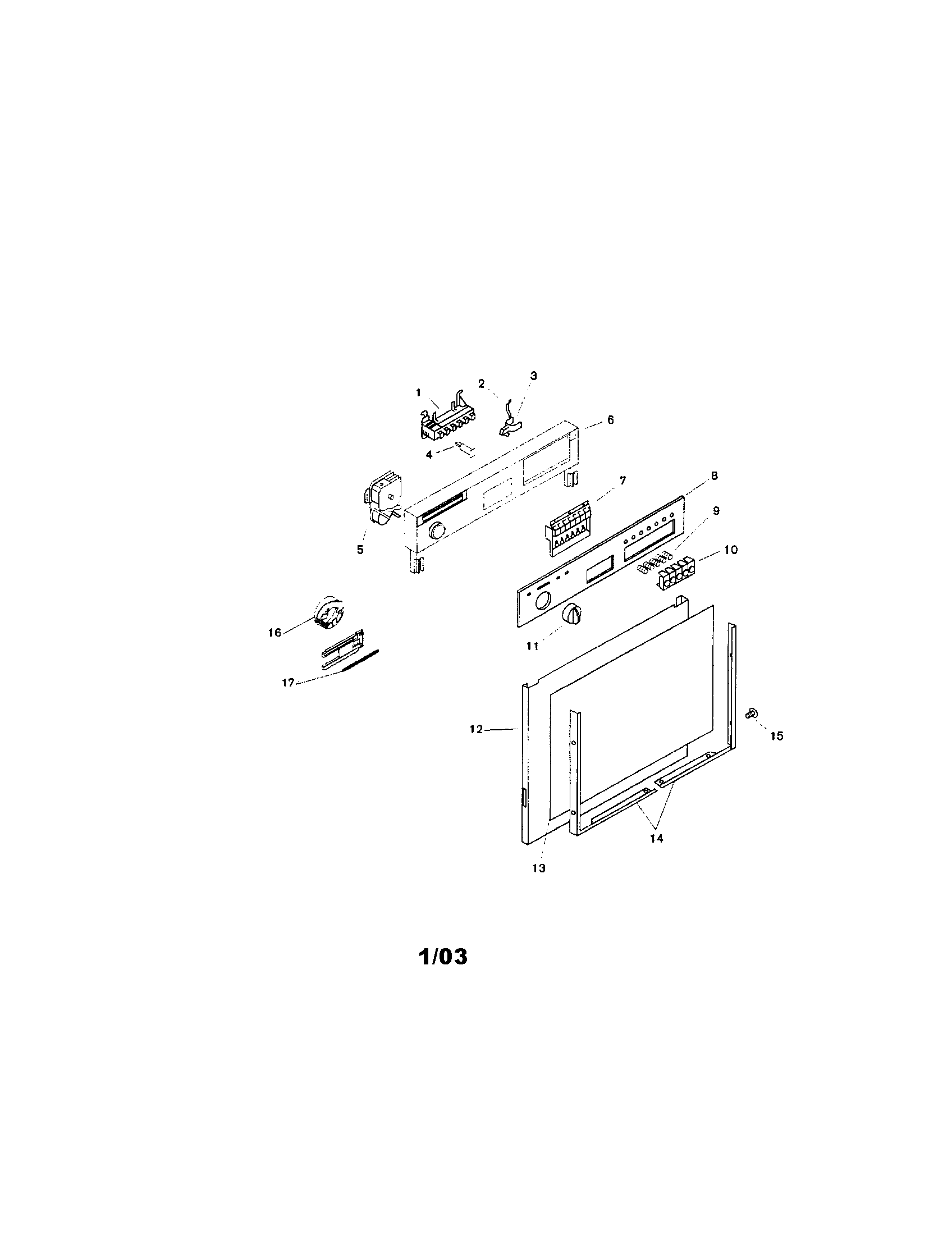 Bosch SMU4056UC/14 (FD7402-7902) fascia panel and outer door diagram