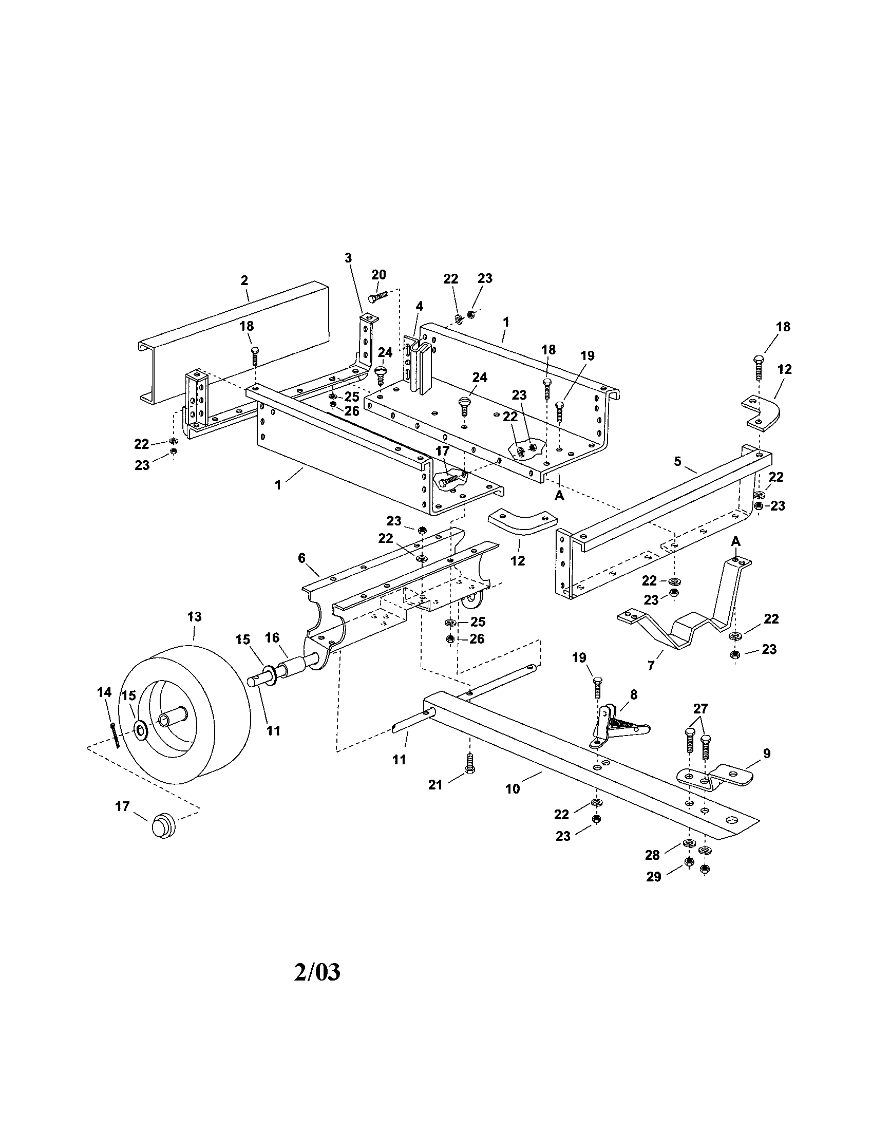 Agri-Fab 190-368B-100 utility carts diagram