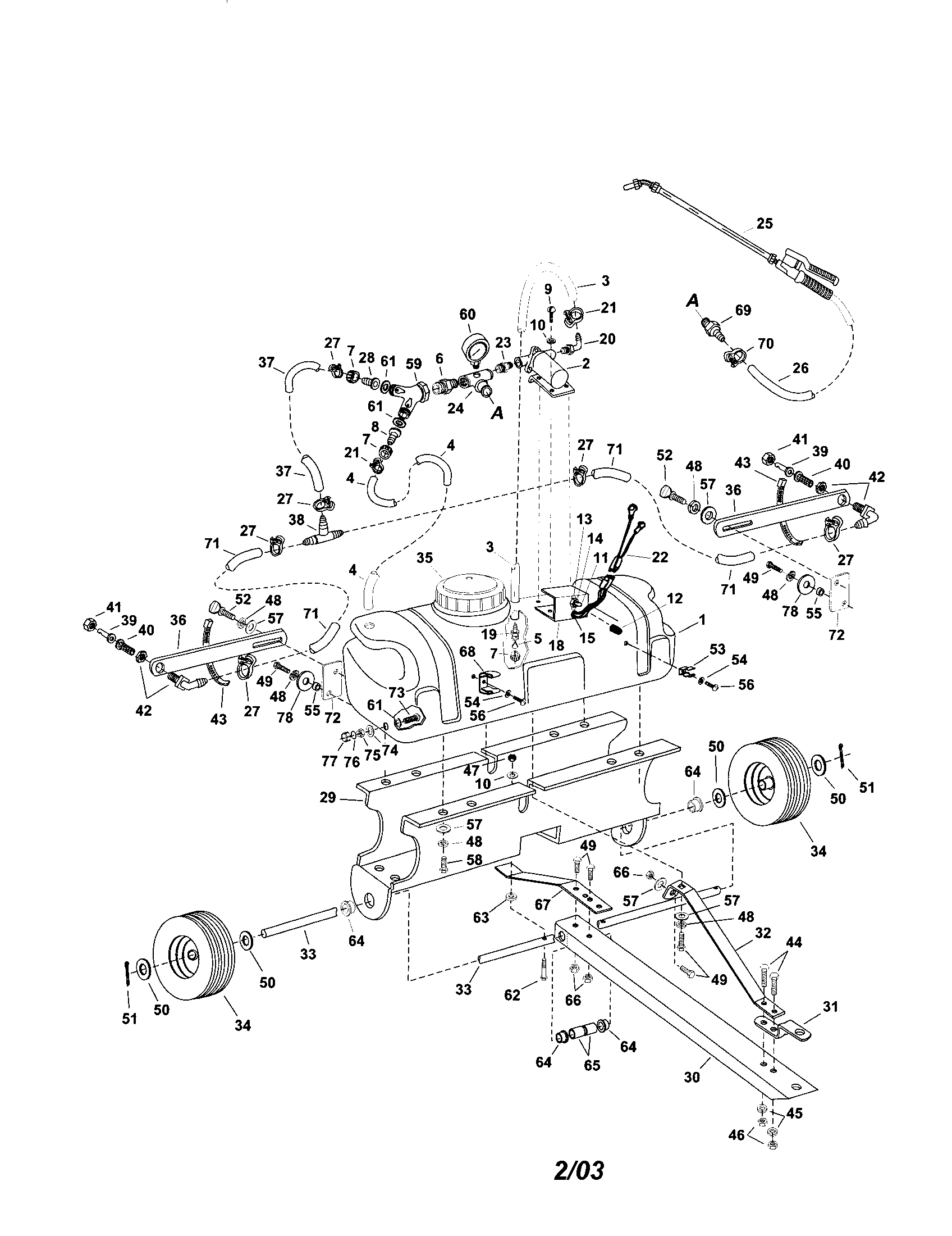 Agri-Fab 45-02711 15 gallon sprayer diagram