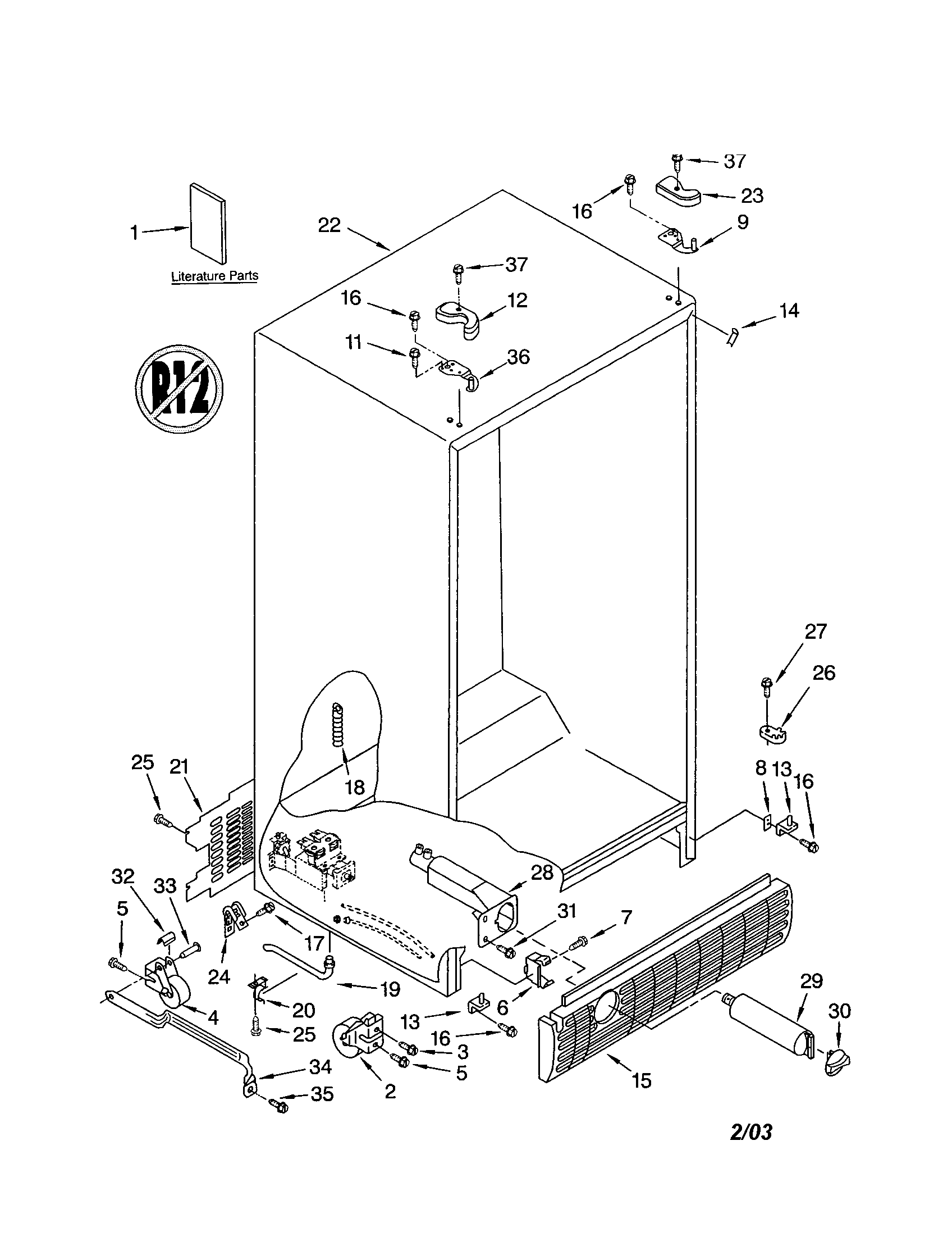 Kenmore 10653709200 cabinet diagram