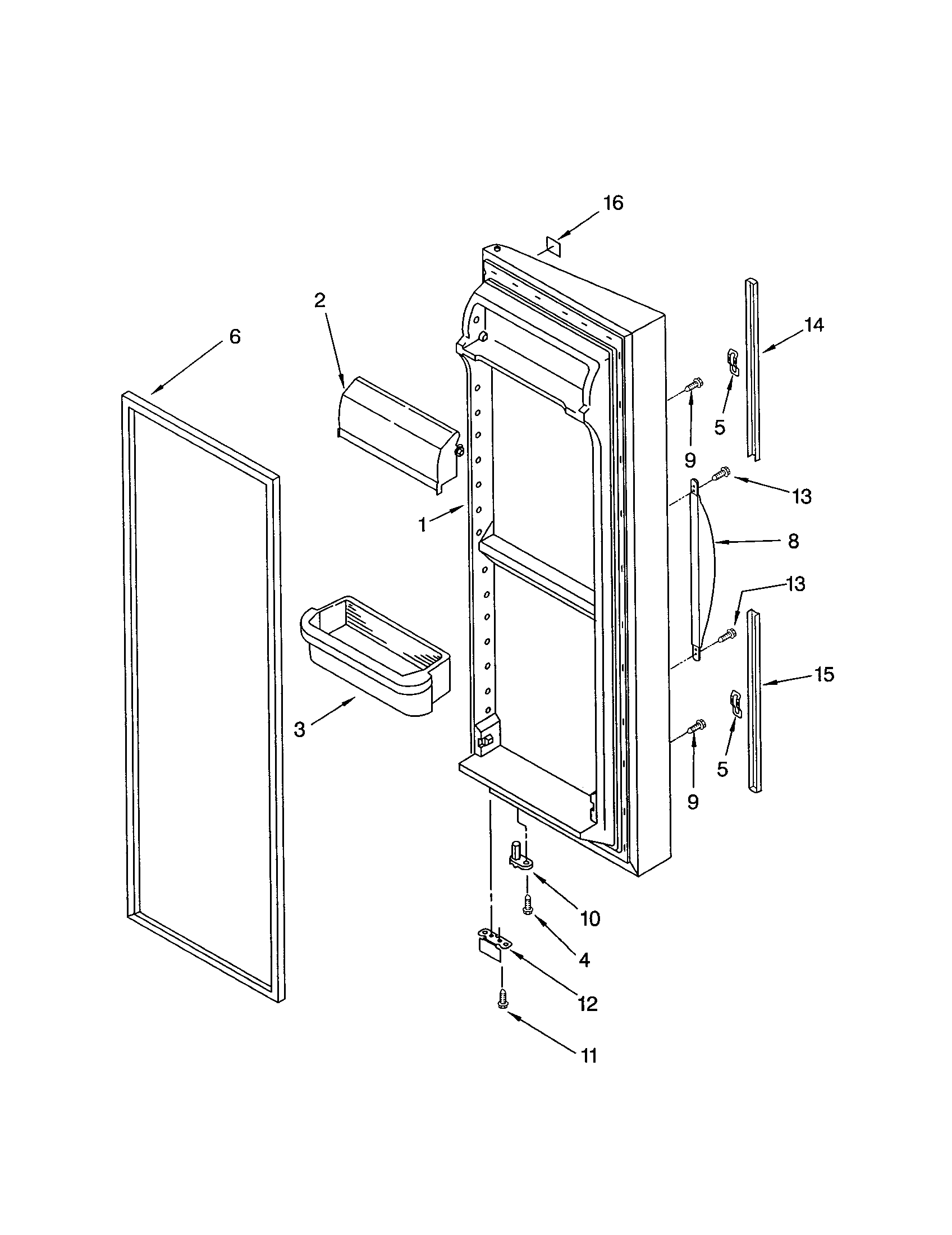 Kenmore 10653709200 refrigerator door diagram