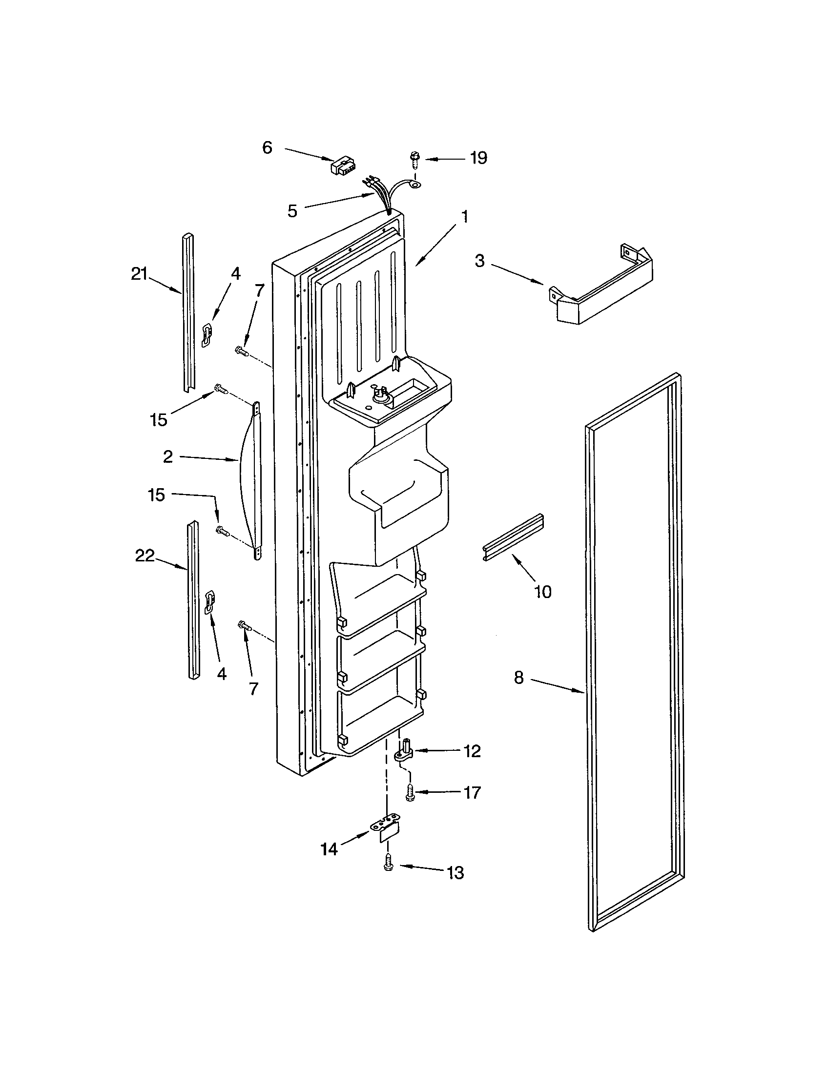 Kenmore 10653709200 freezer door diagram