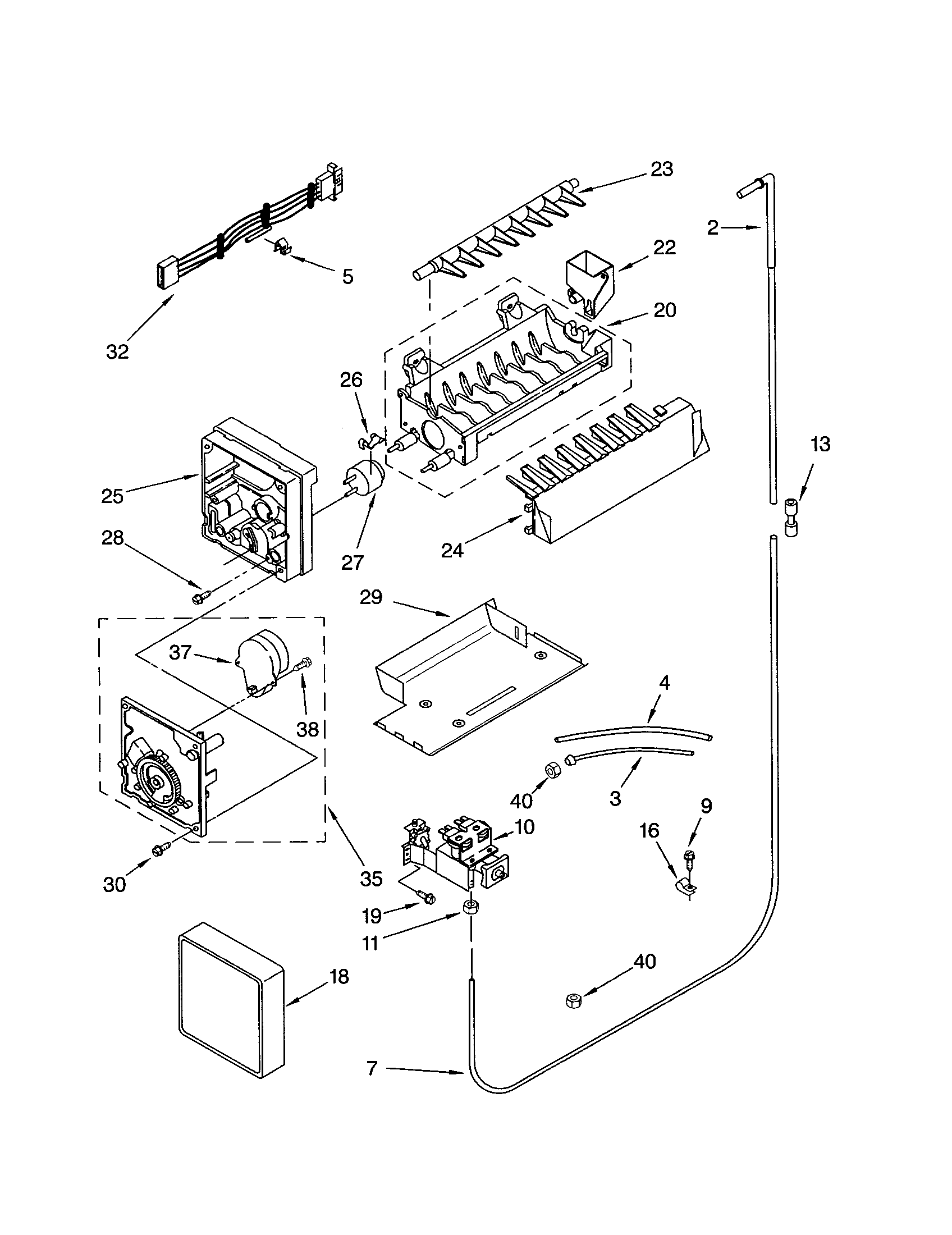Kenmore 10653709200 icemaker diagram