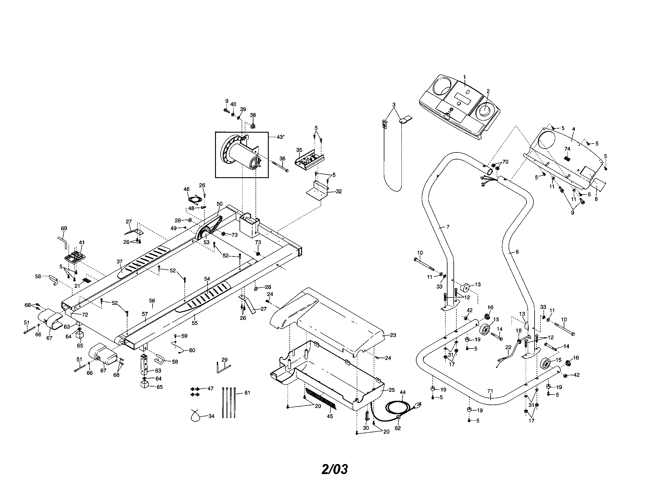 Weslo WLTL19013 treadmill diagram