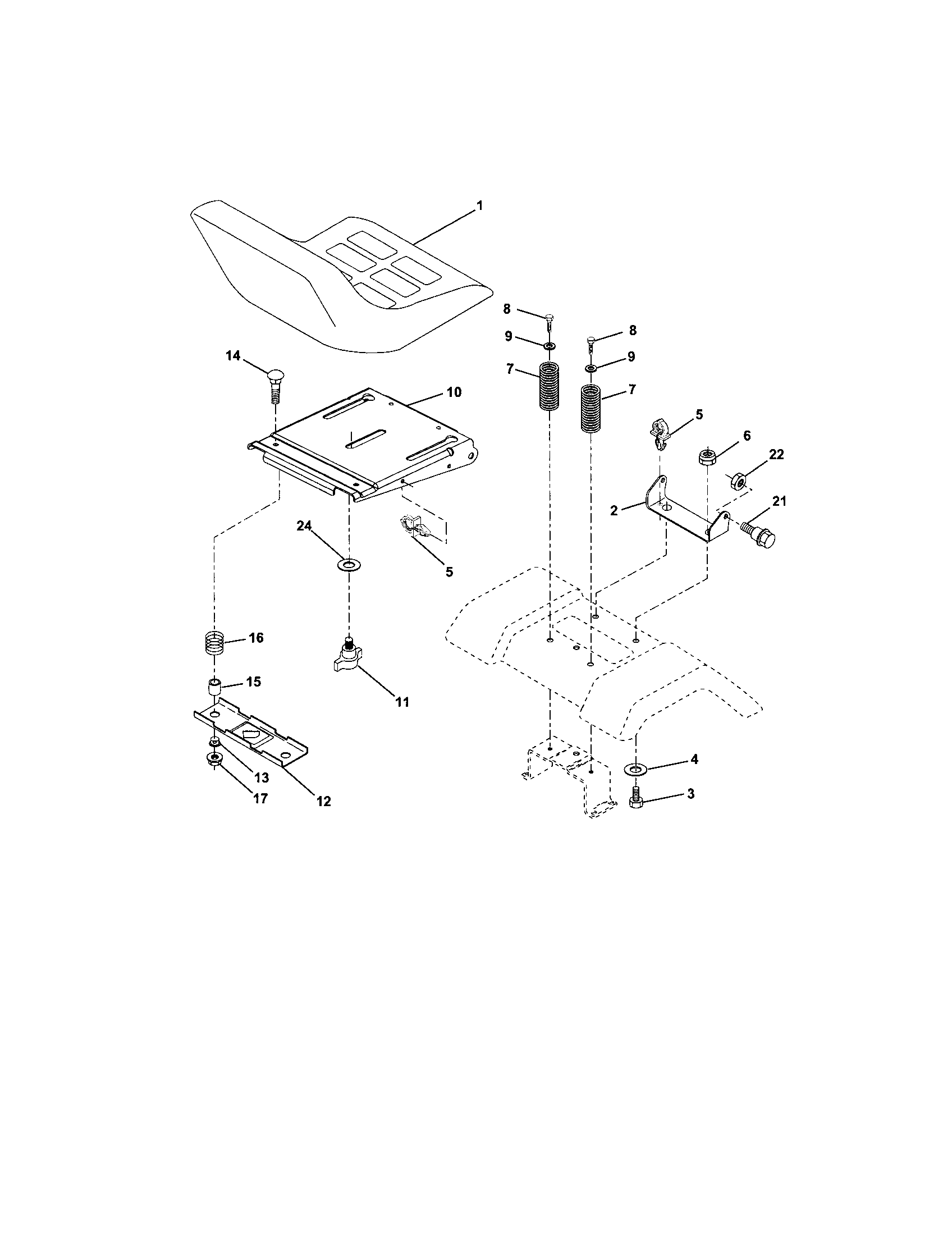 Craftsman 917273470 seat assembly diagram