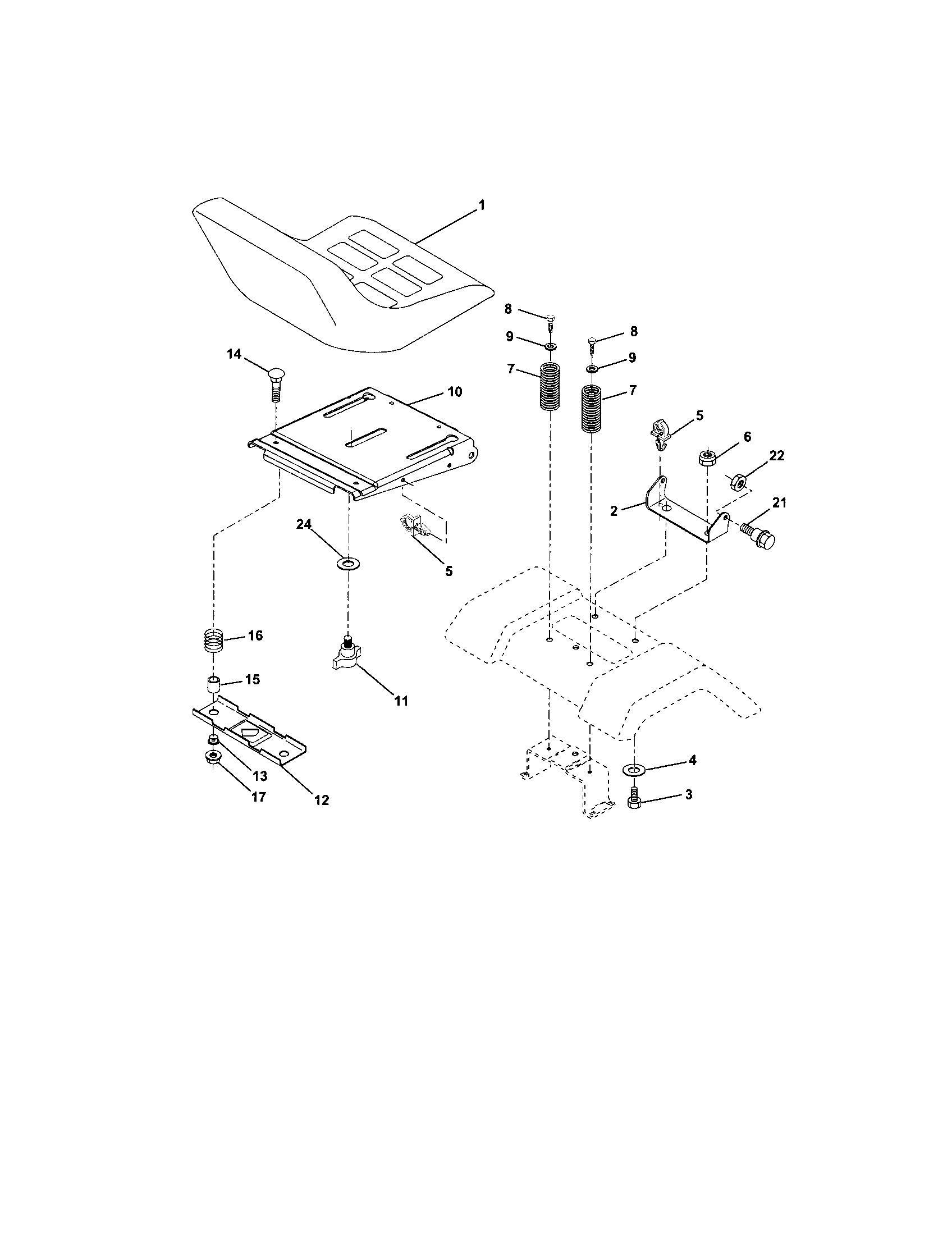 Craftsman 917273450 seat assembly diagram