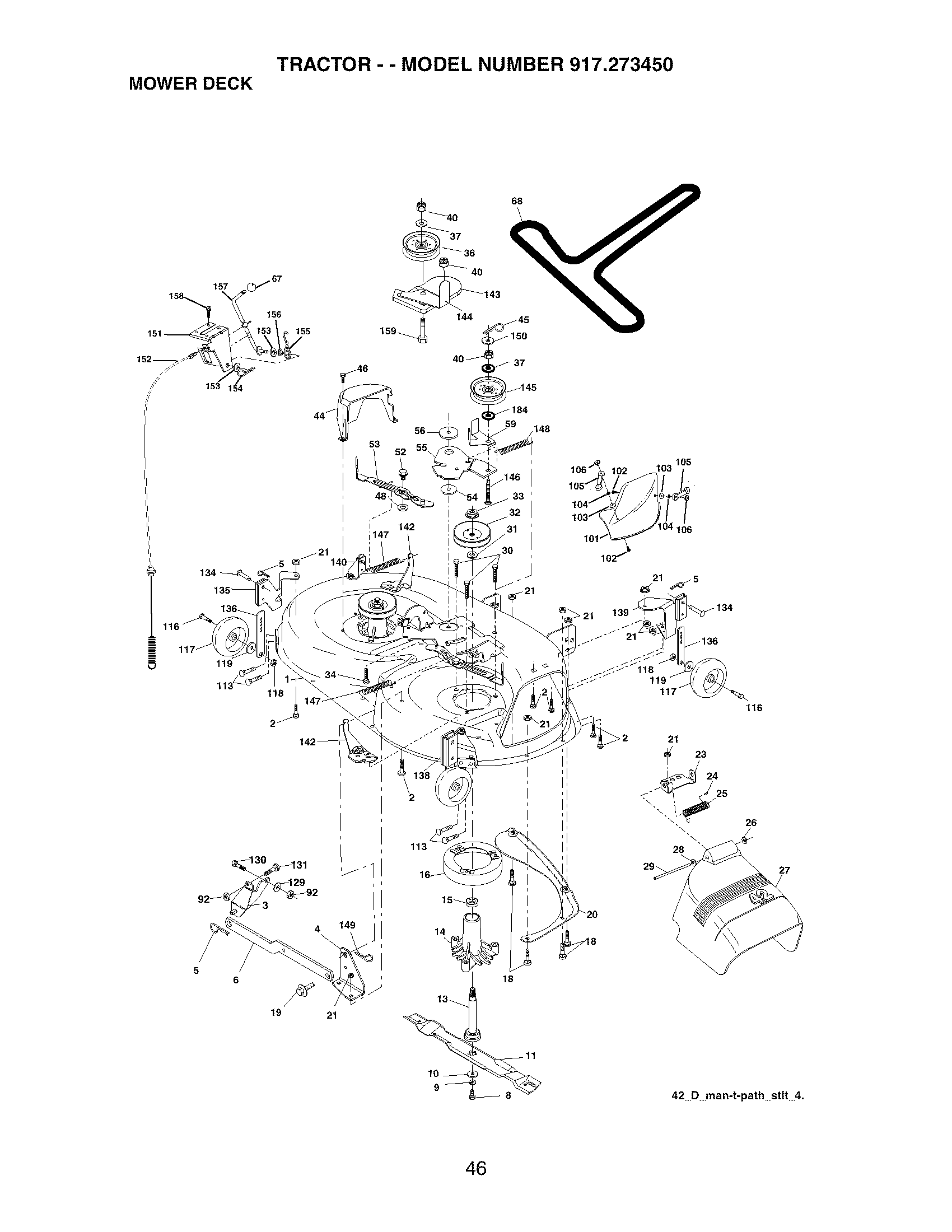 Craftsman 917273450 mower deck diagram
