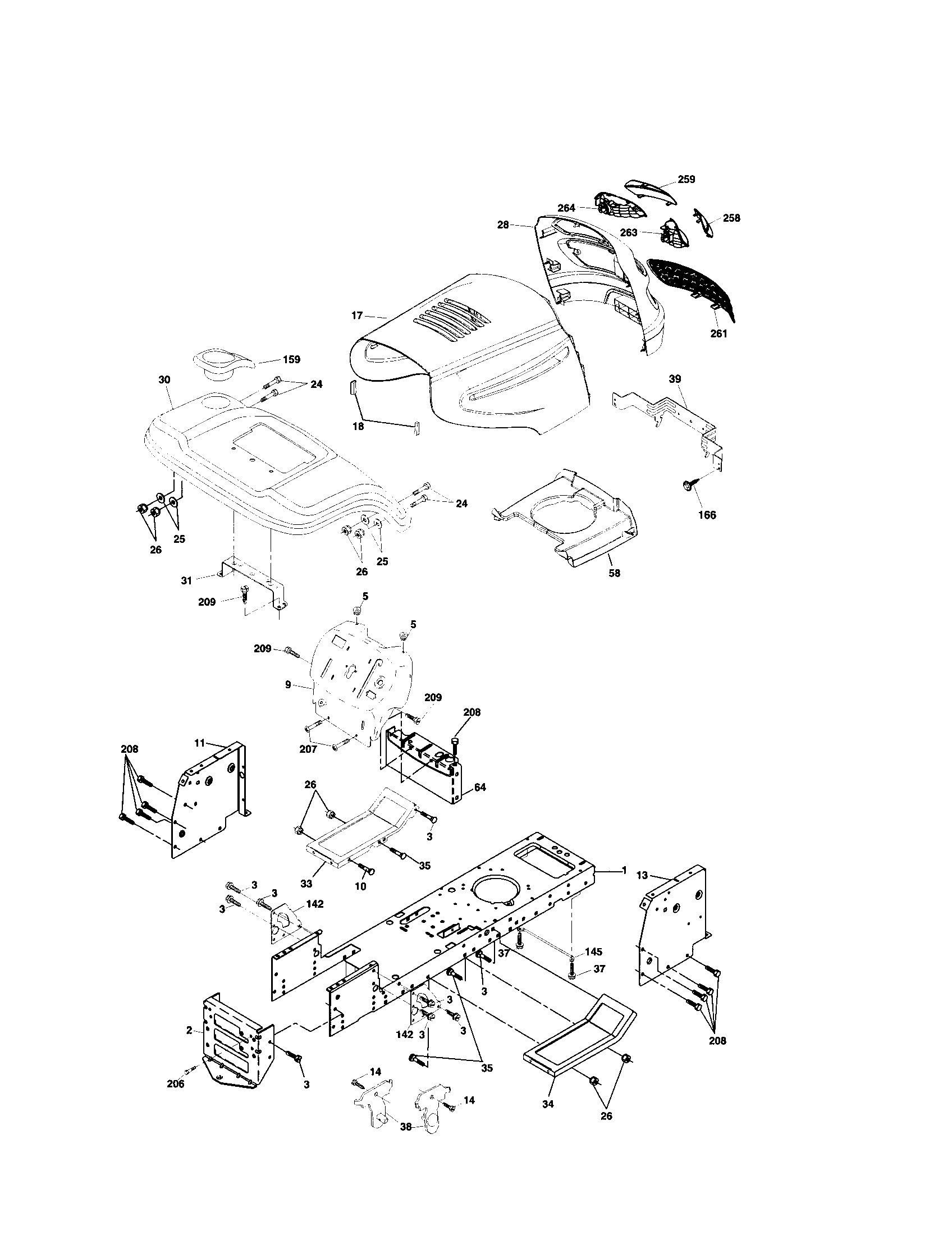 Poulan 917279370 chassis and enclosures diagram