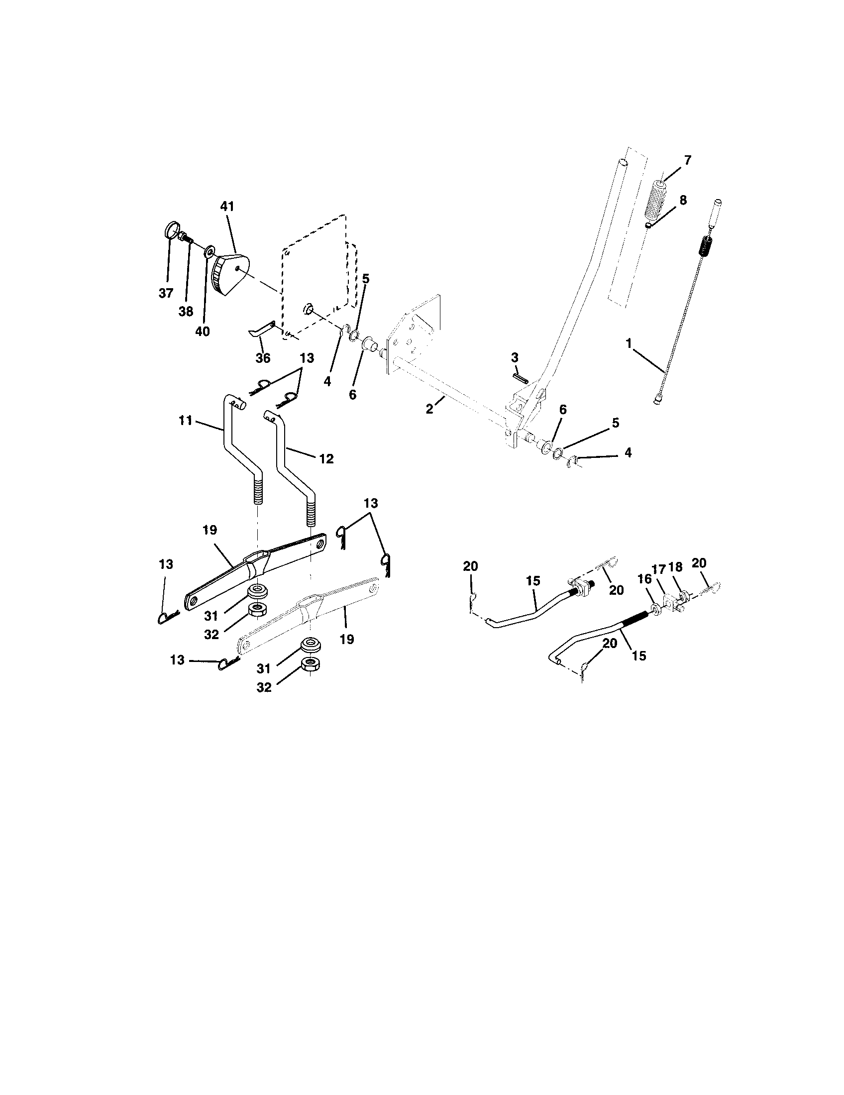 Poulan 917279370 mower lift diagram