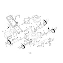 Craftsman 917388061 engine/handle/housing/wheels/bag diagram