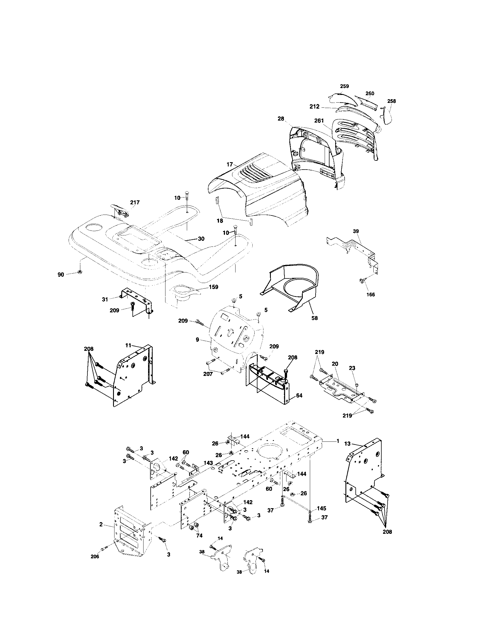 Husqvarna 917279001 chassis and enclosures diagram