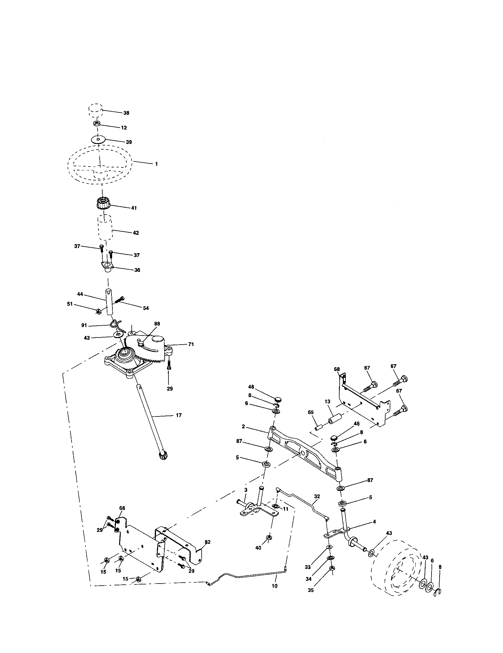 Husqvarna 917279001 steering assembly diagram