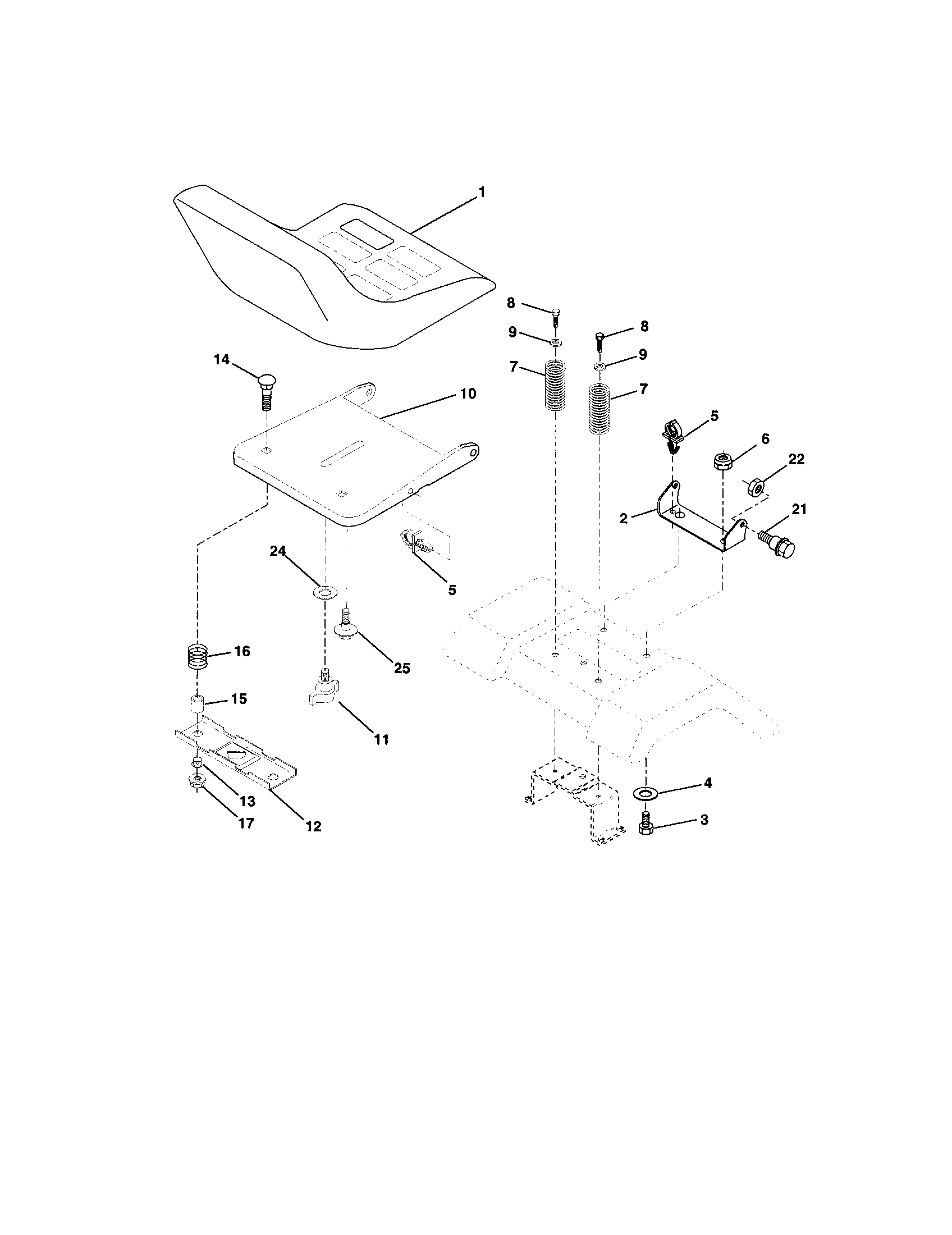 Husqvarna 917279001 seat assembly diagram