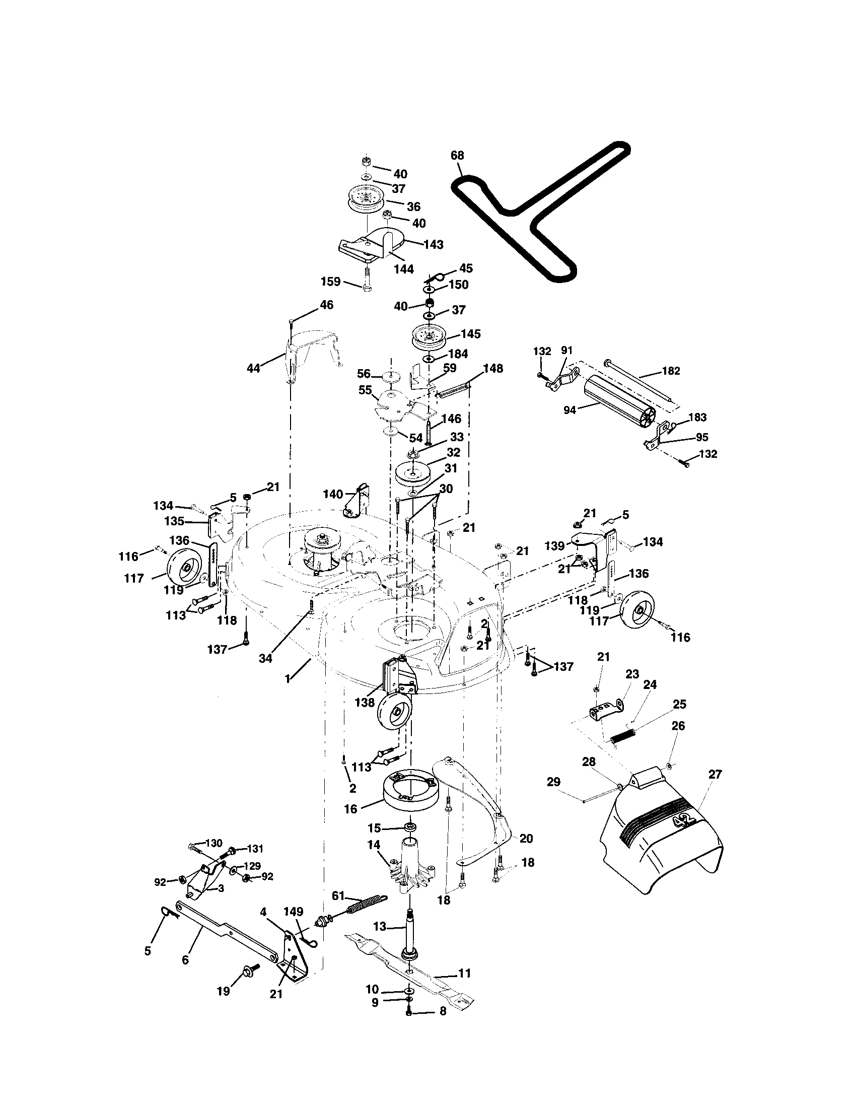 Husqvarna 917279001 mower deck diagram