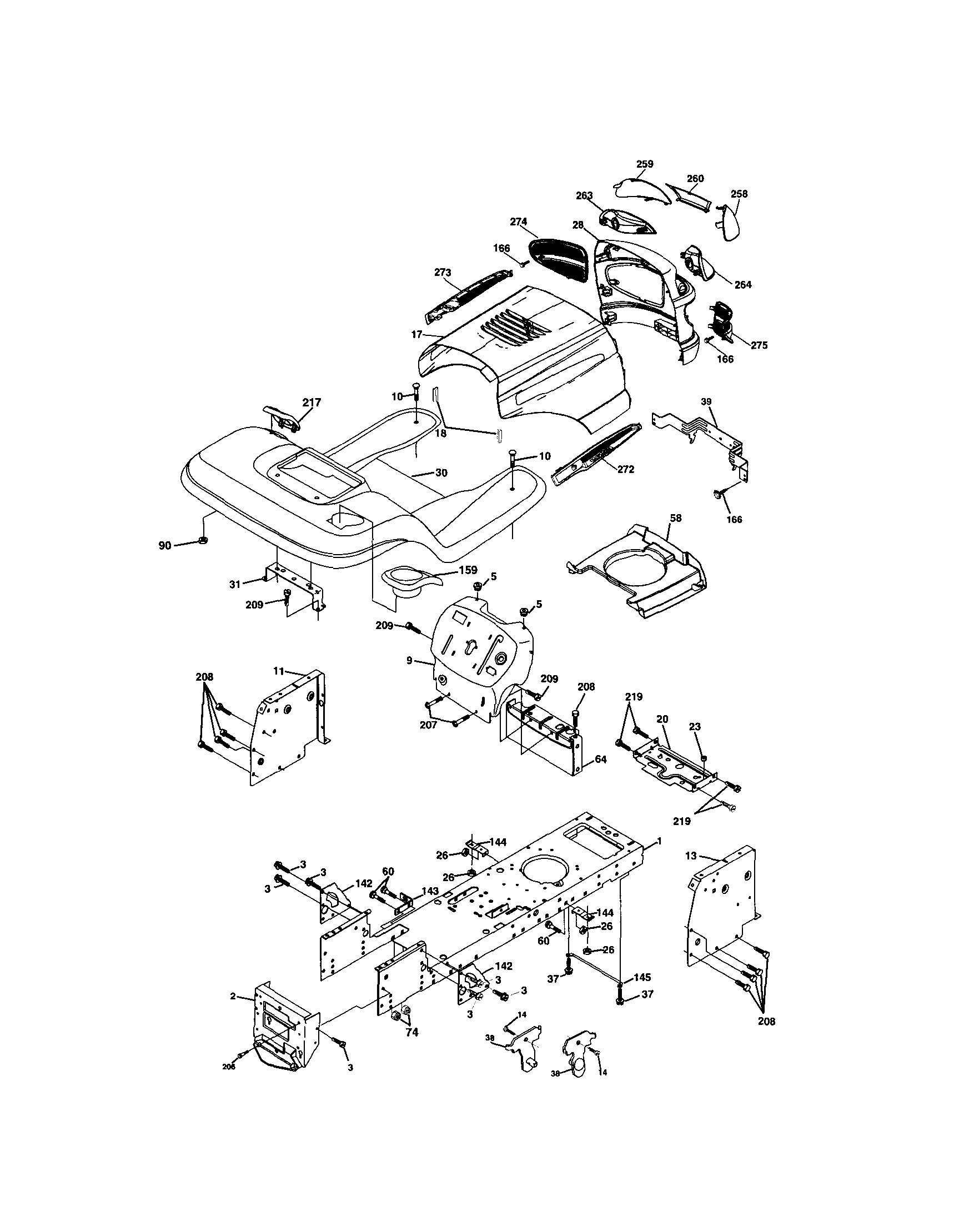 Craftsman 917273500 chassis and enclosures diagram