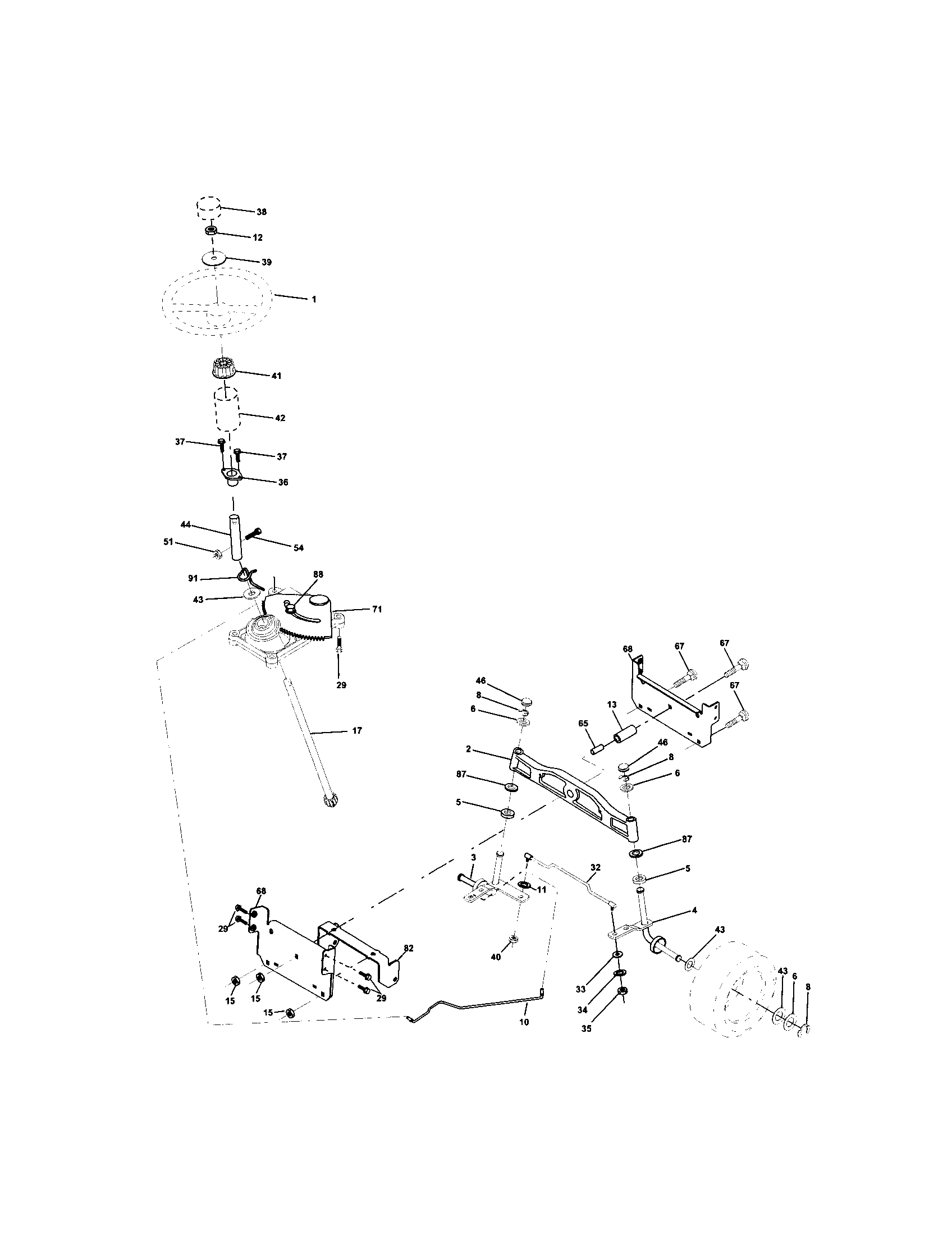 Craftsman 917273500 steering assembly diagram