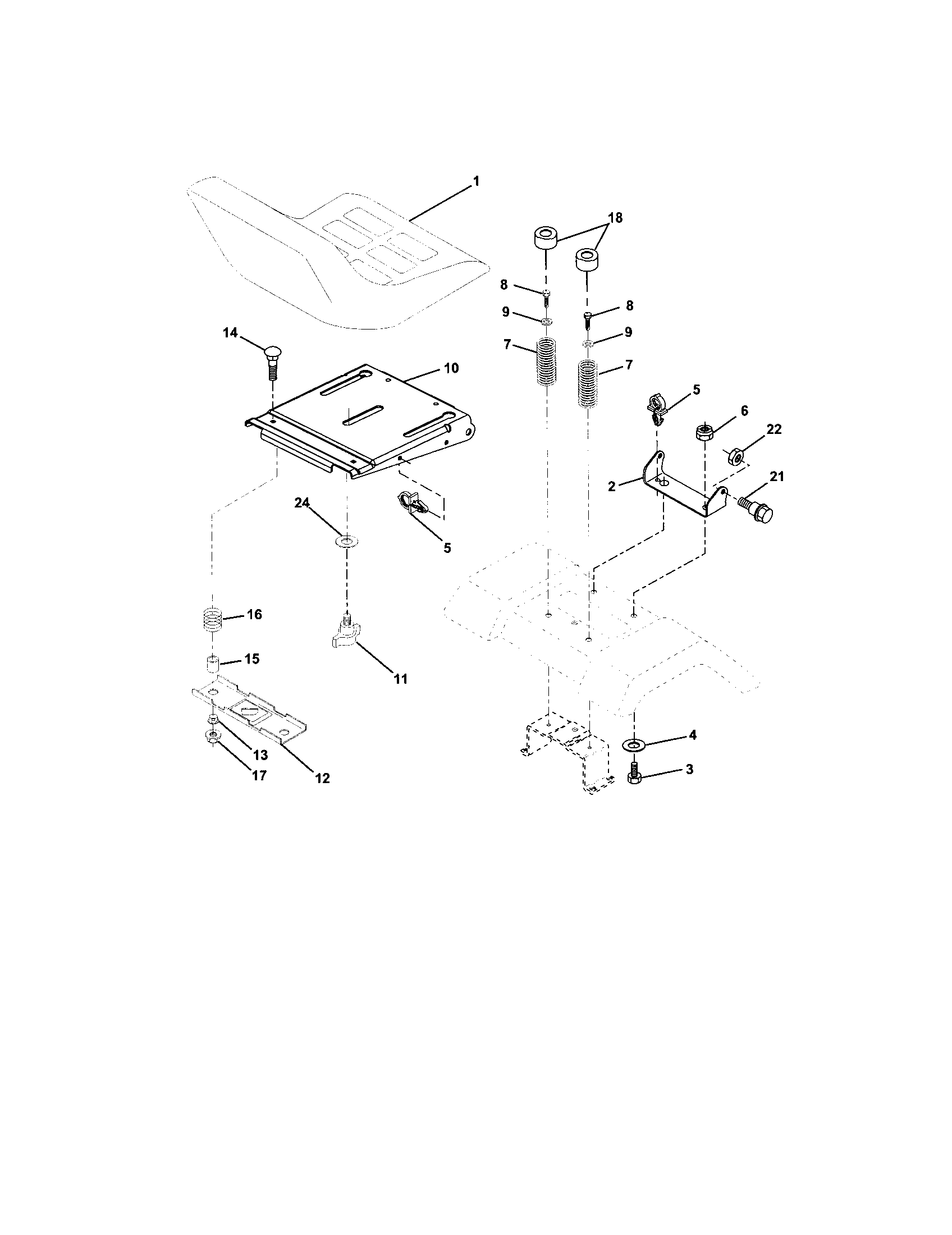 Craftsman 917273500 seat assembly diagram