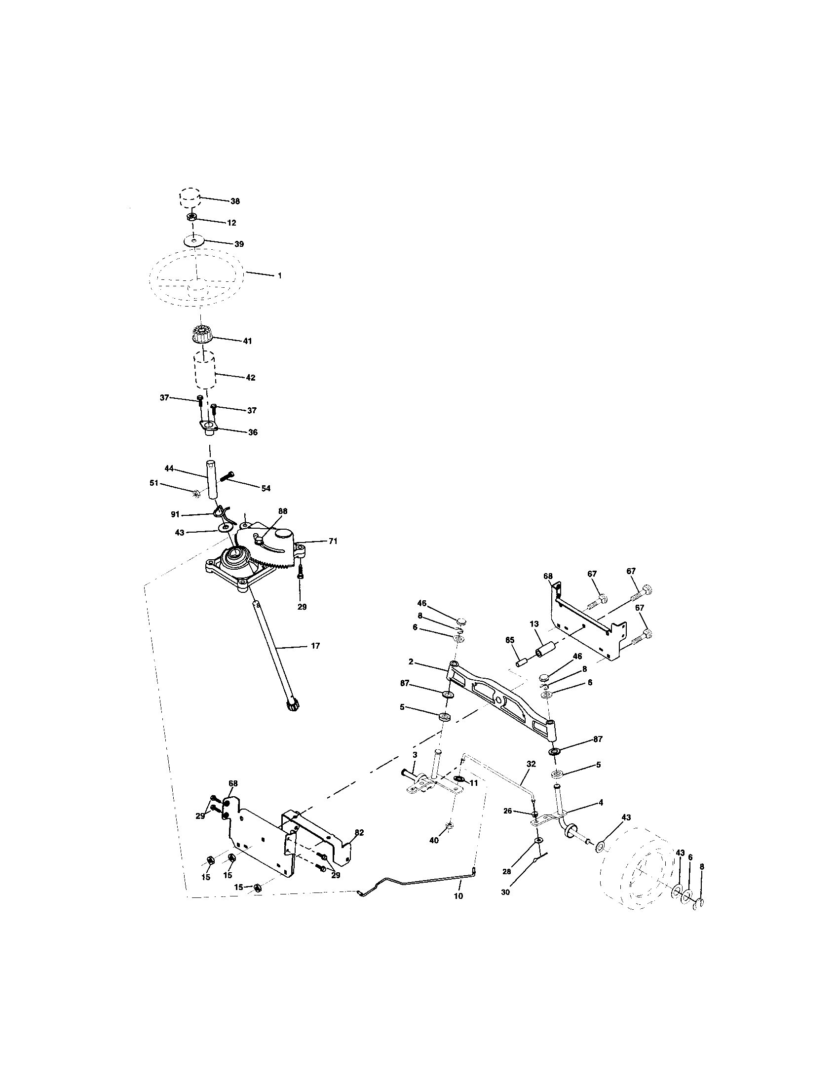 Craftsman 917273160 steering assembly diagram