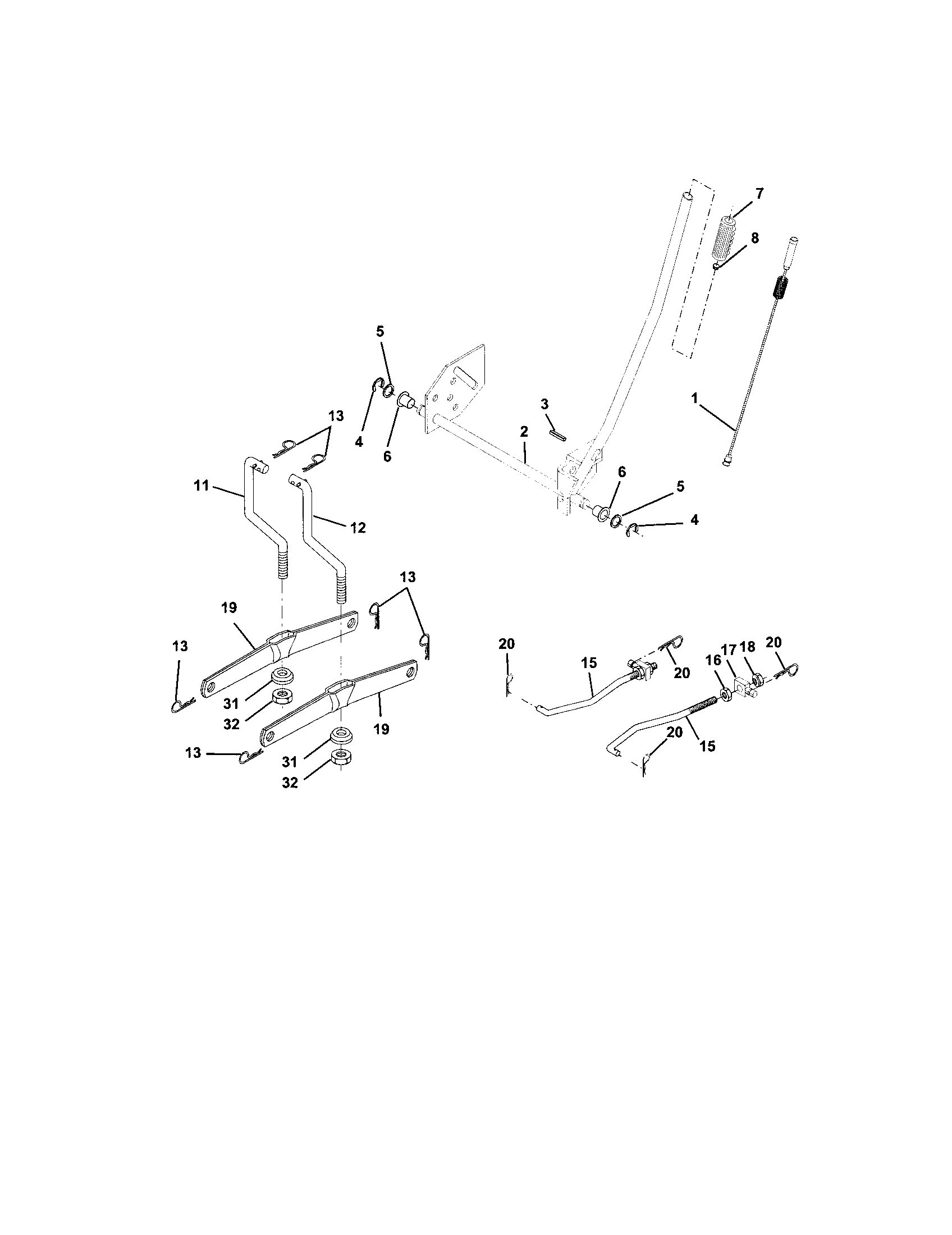 Craftsman 917273160 lift assembly diagram