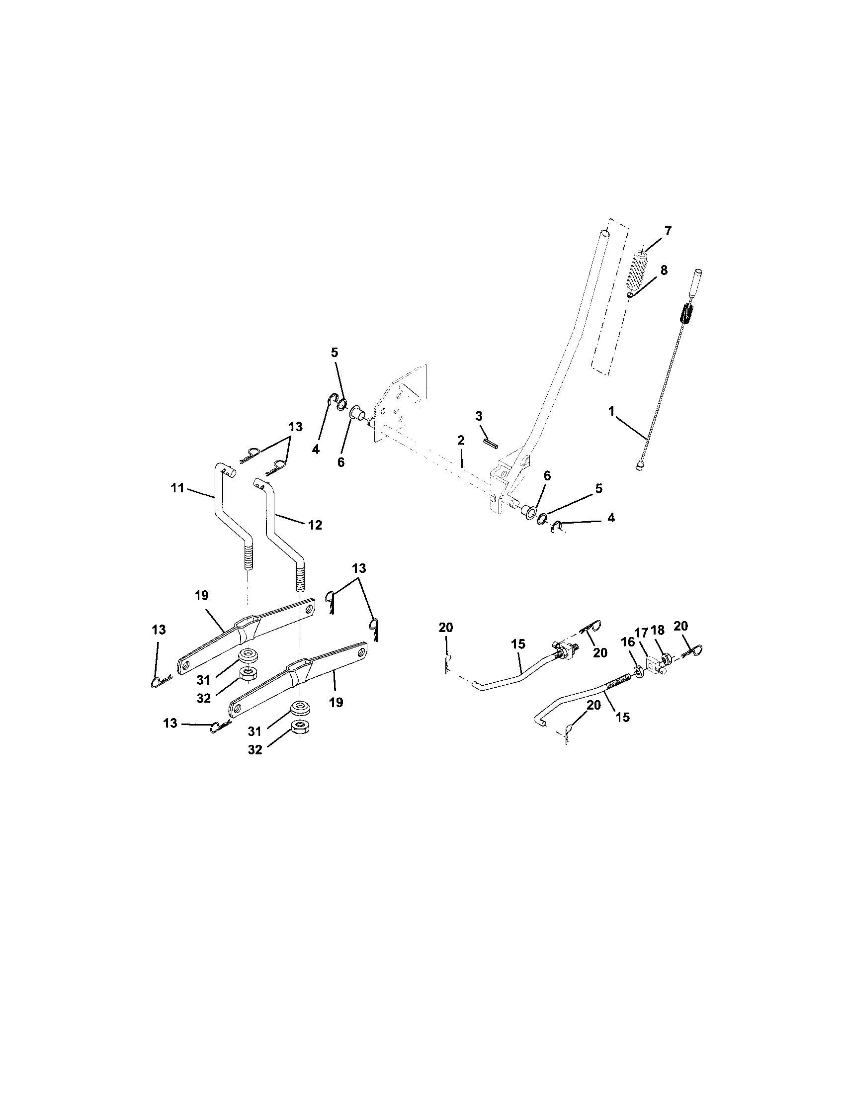 Craftsman 917272850 lift assembly diagram