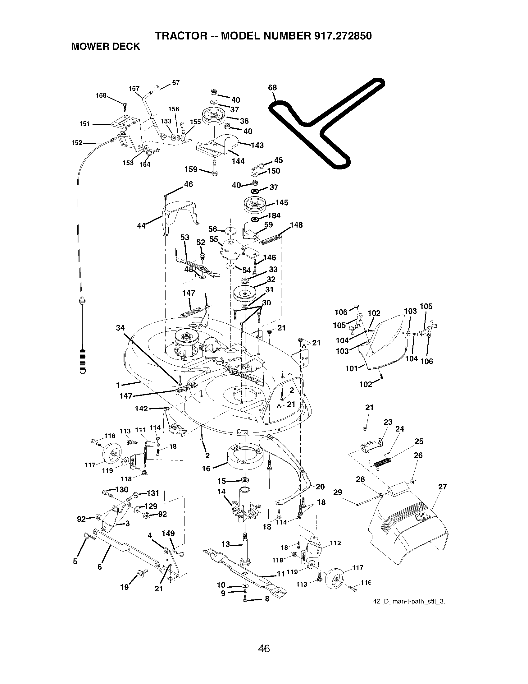 Craftsman 917272850 mower deck diagram