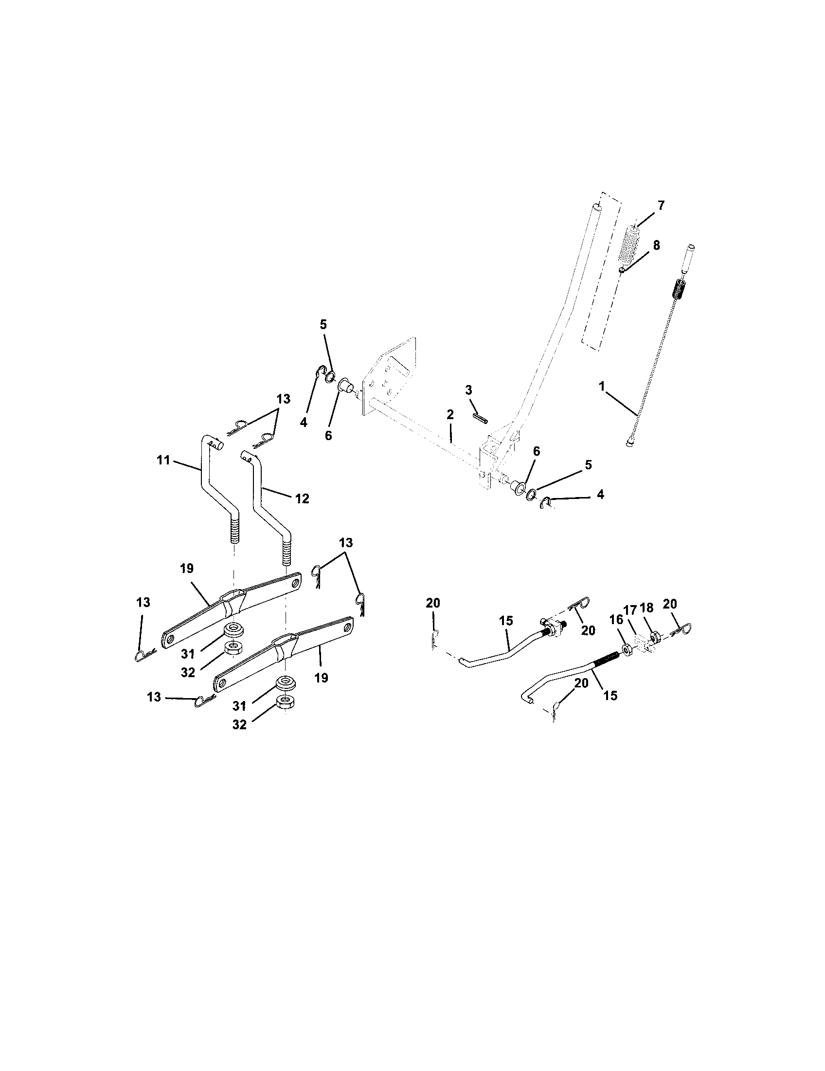 Craftsman 917272941 lift assembly diagram