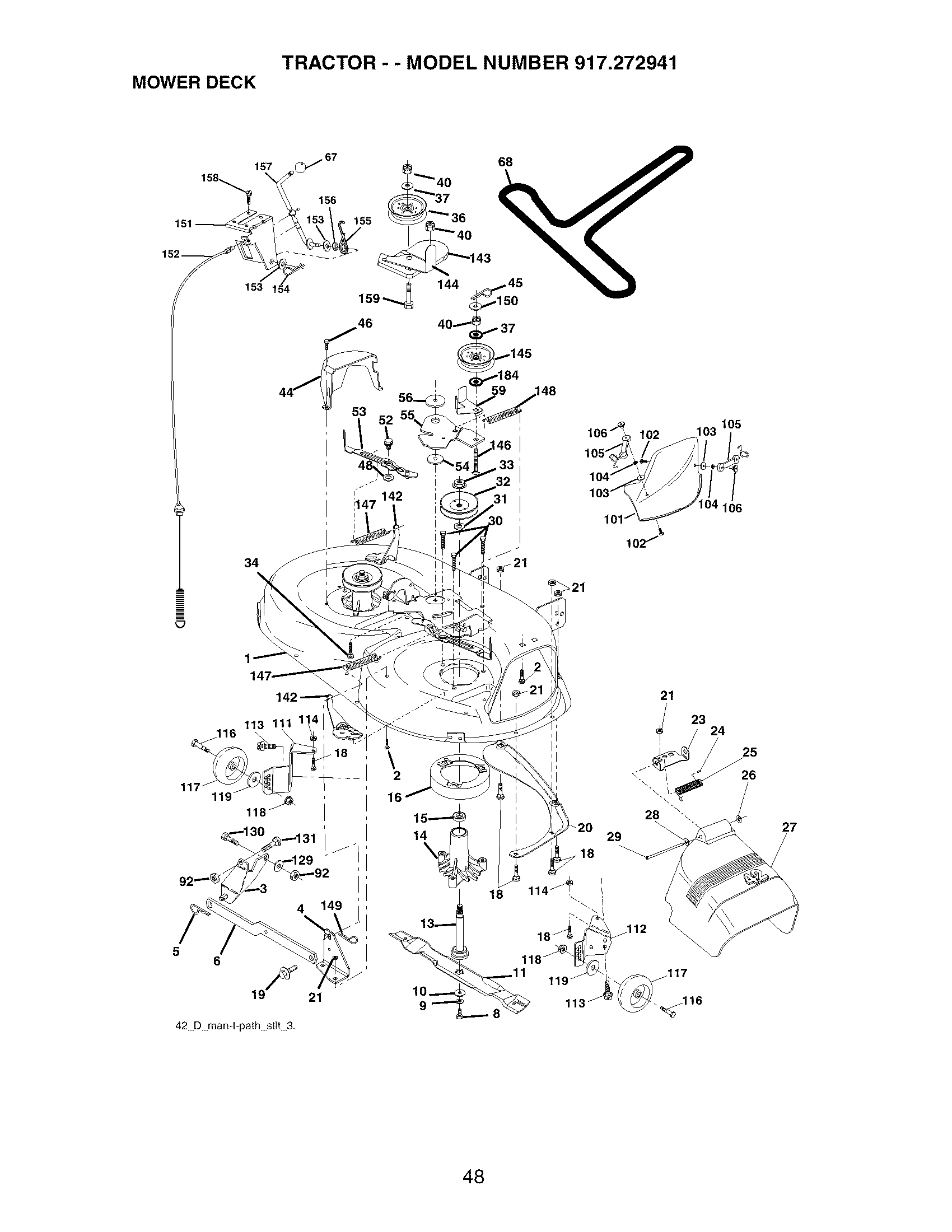 Craftsman 917272941 mower deck diagram