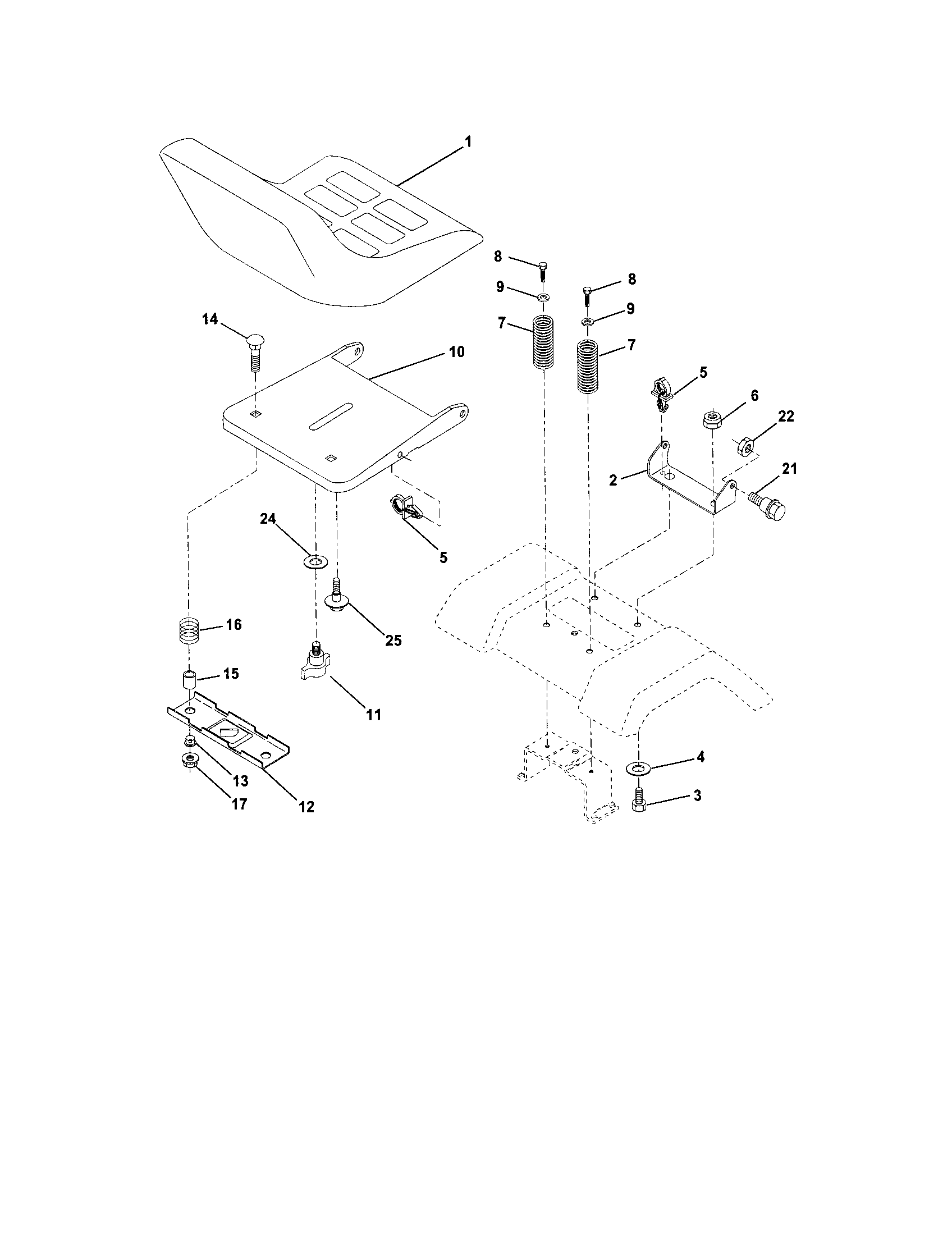 Craftsman 917272670 seat assembly diagram