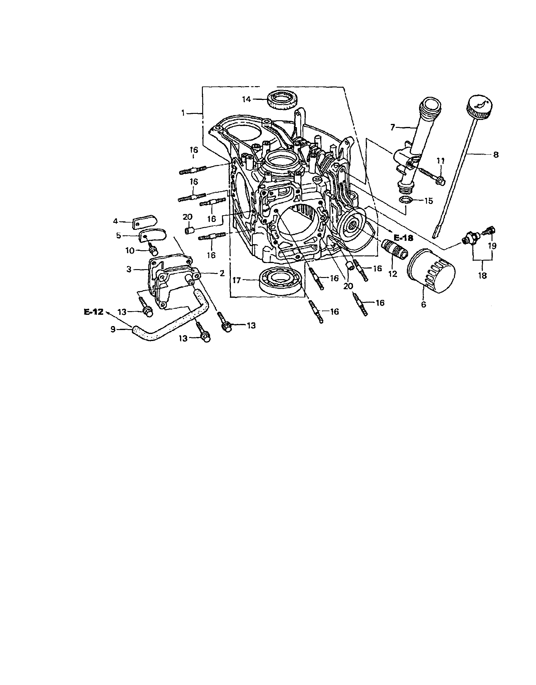 Poulan PP750P crankcase diagram