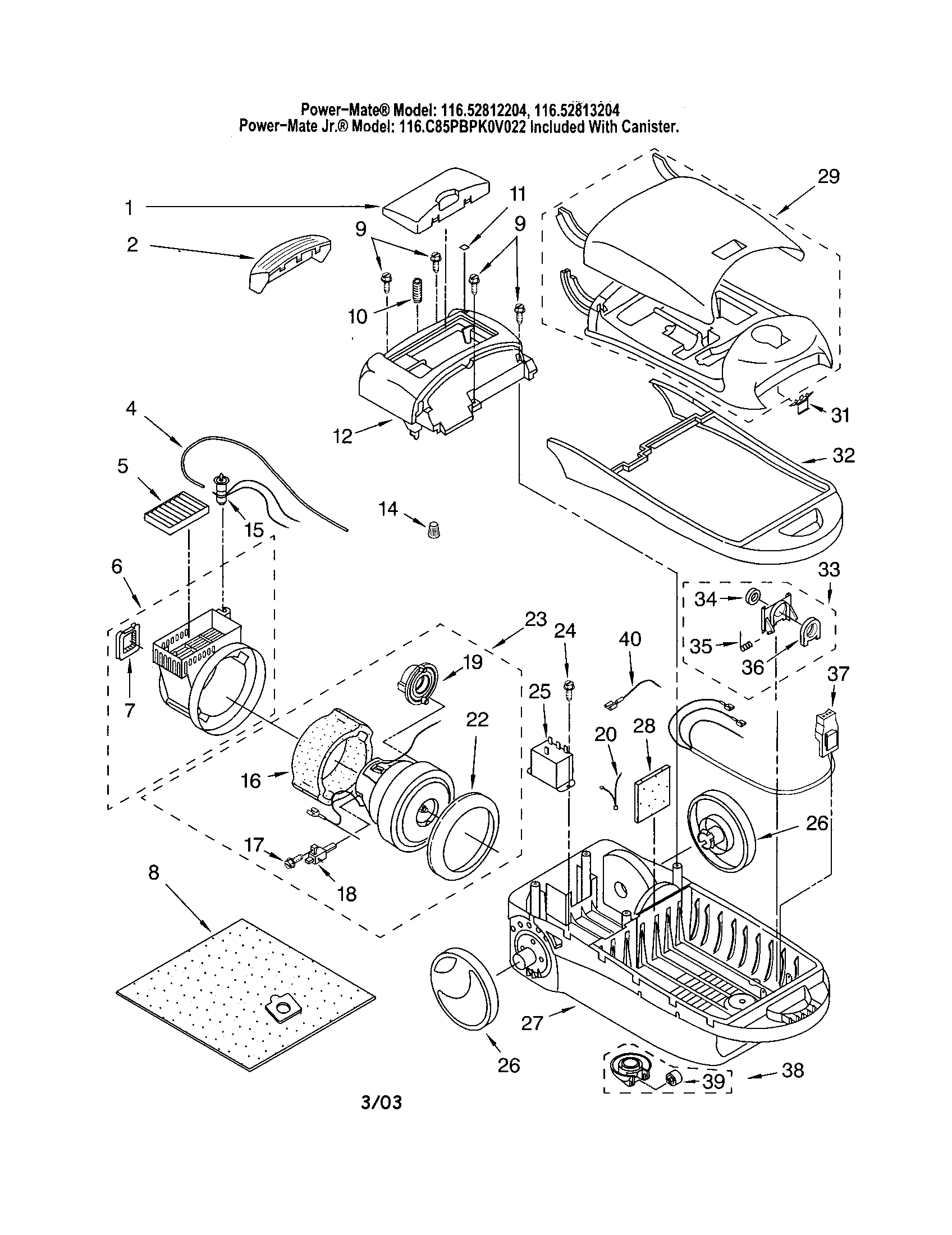 Kenmore 11622812204 hood/base diagram