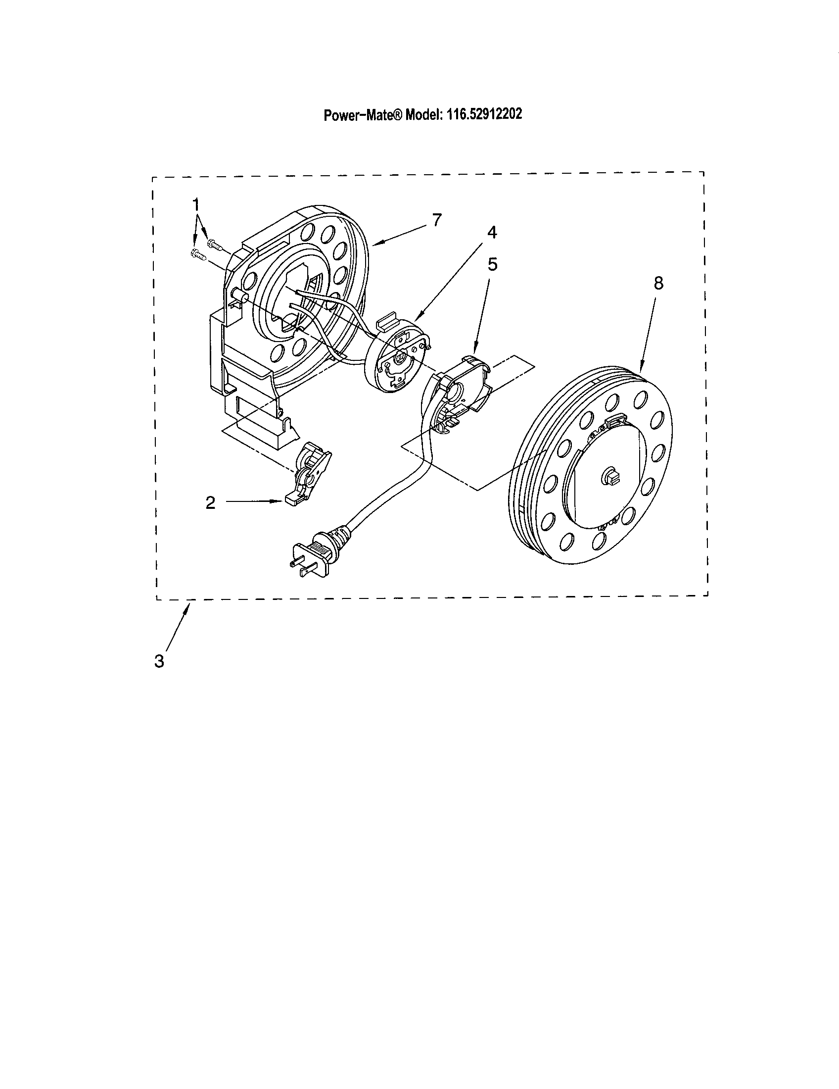 Kenmore 11622912202 power cord reel diagram