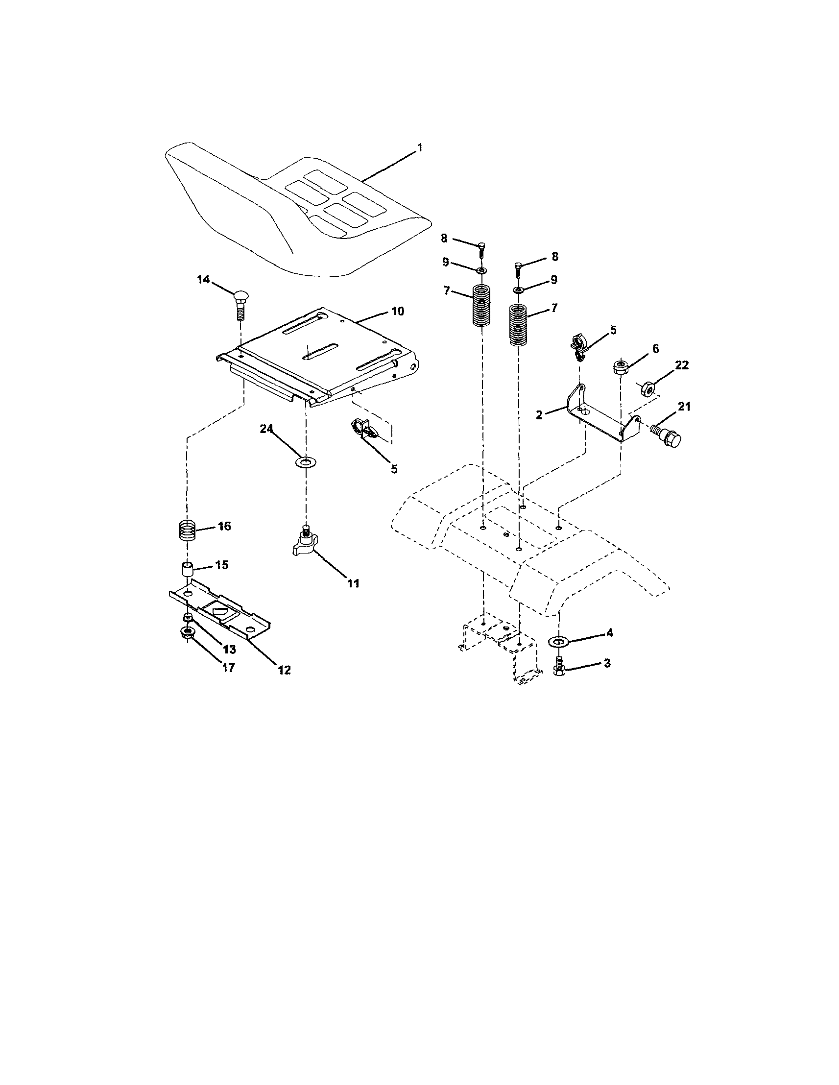Craftsman 917273150 seat assembly diagram