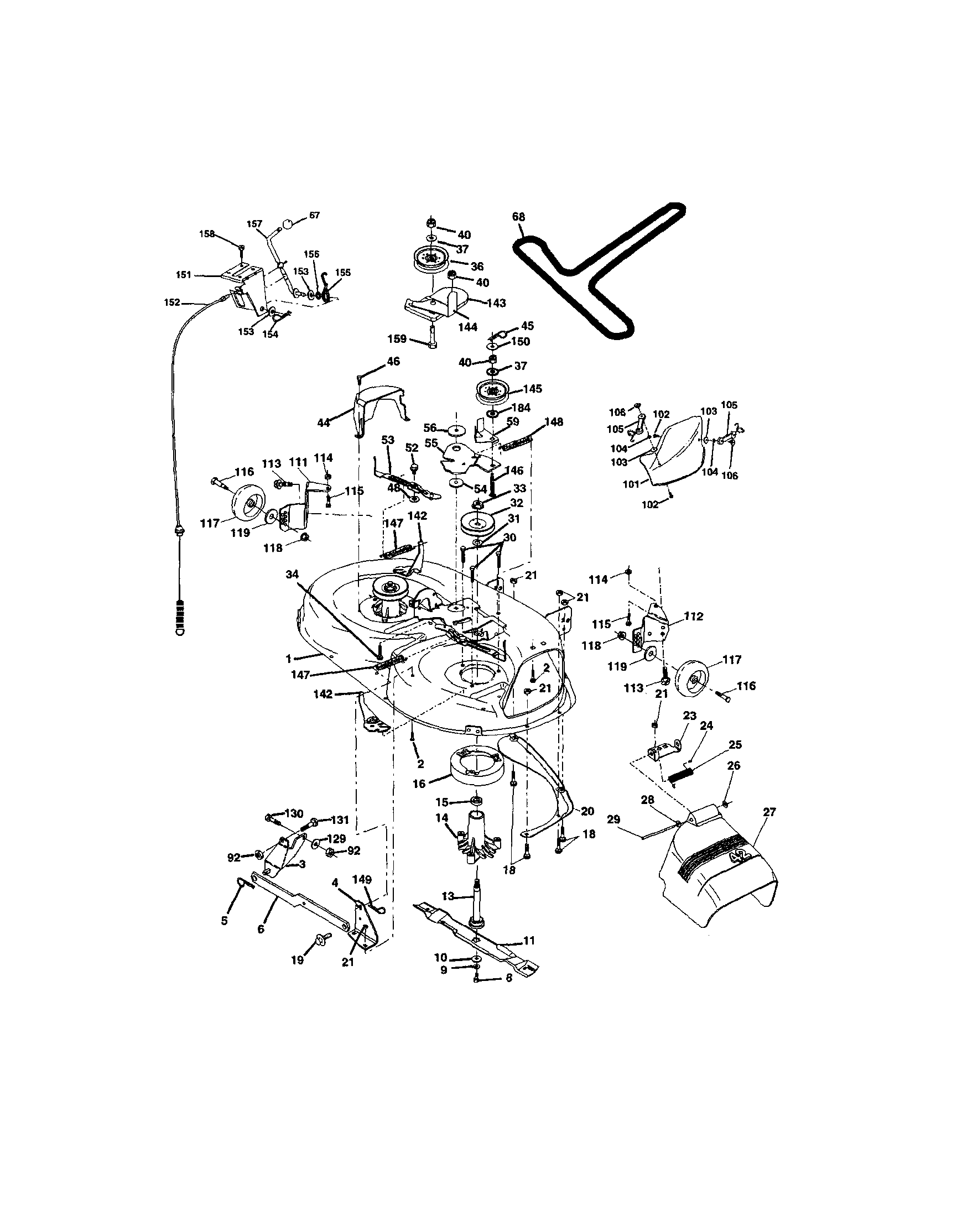Craftsman 917273150 mower deck diagram