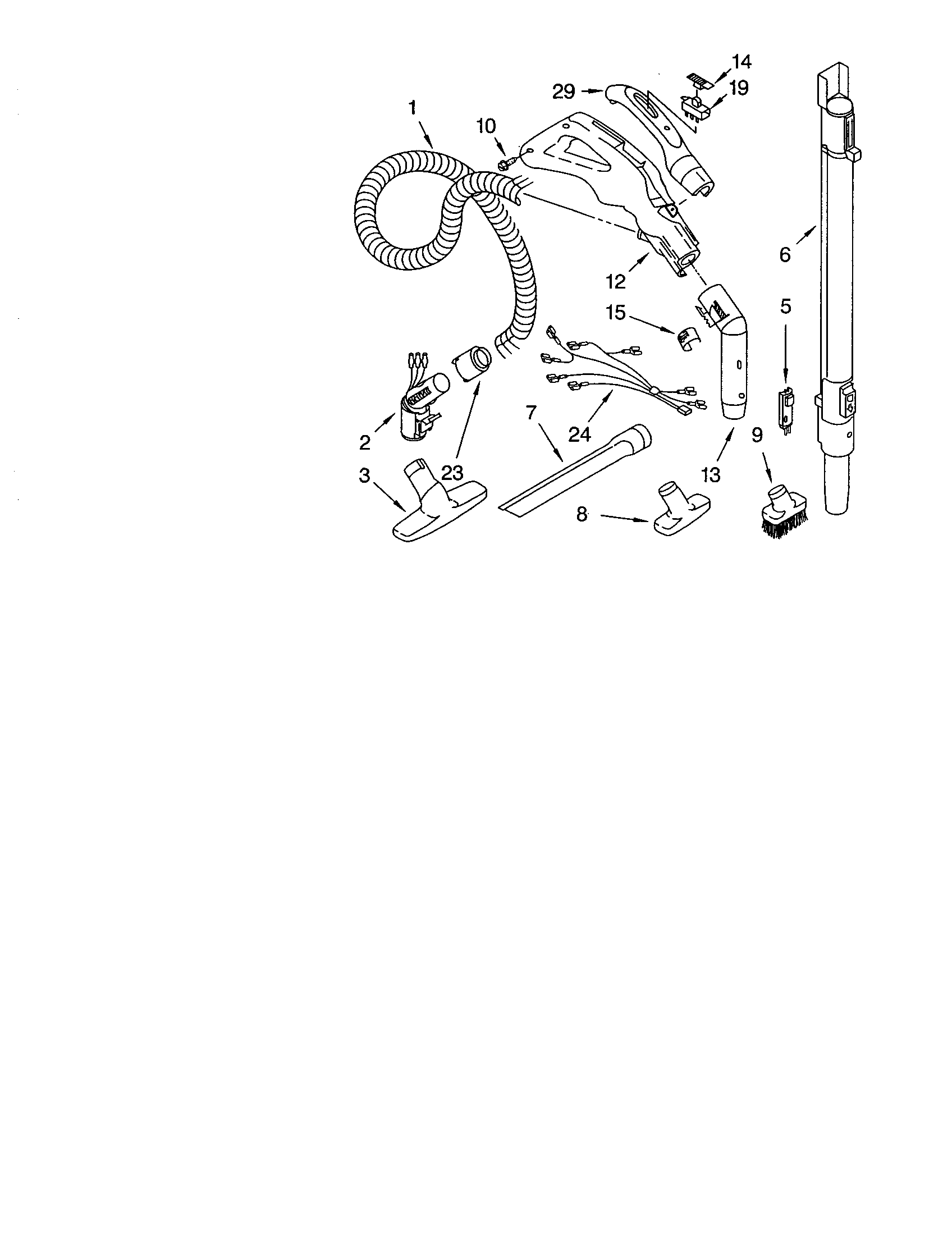 Kenmore 11622812202 hose and attachments diagram