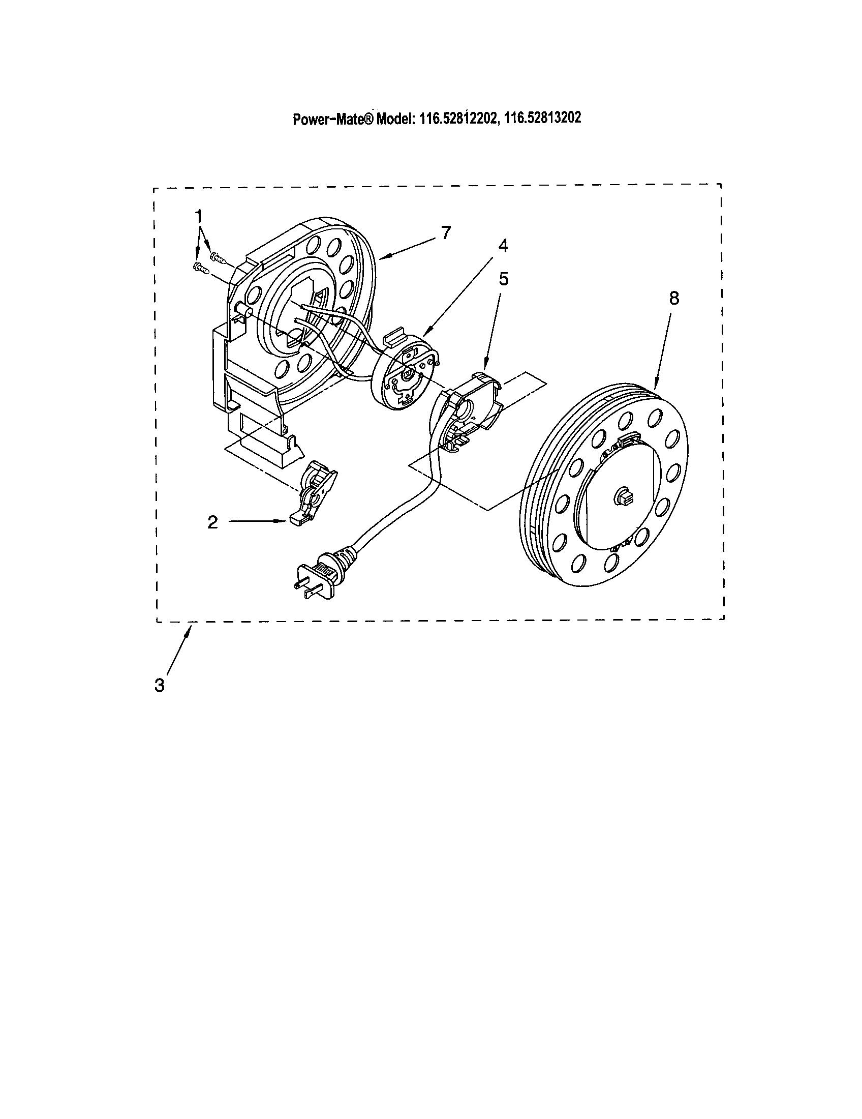 Kenmore 11622812202 power cord reel diagram