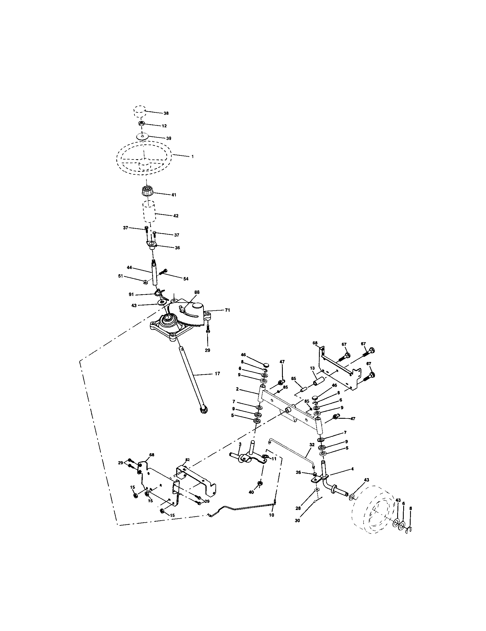 Craftsman 917272680 steering assembly diagram