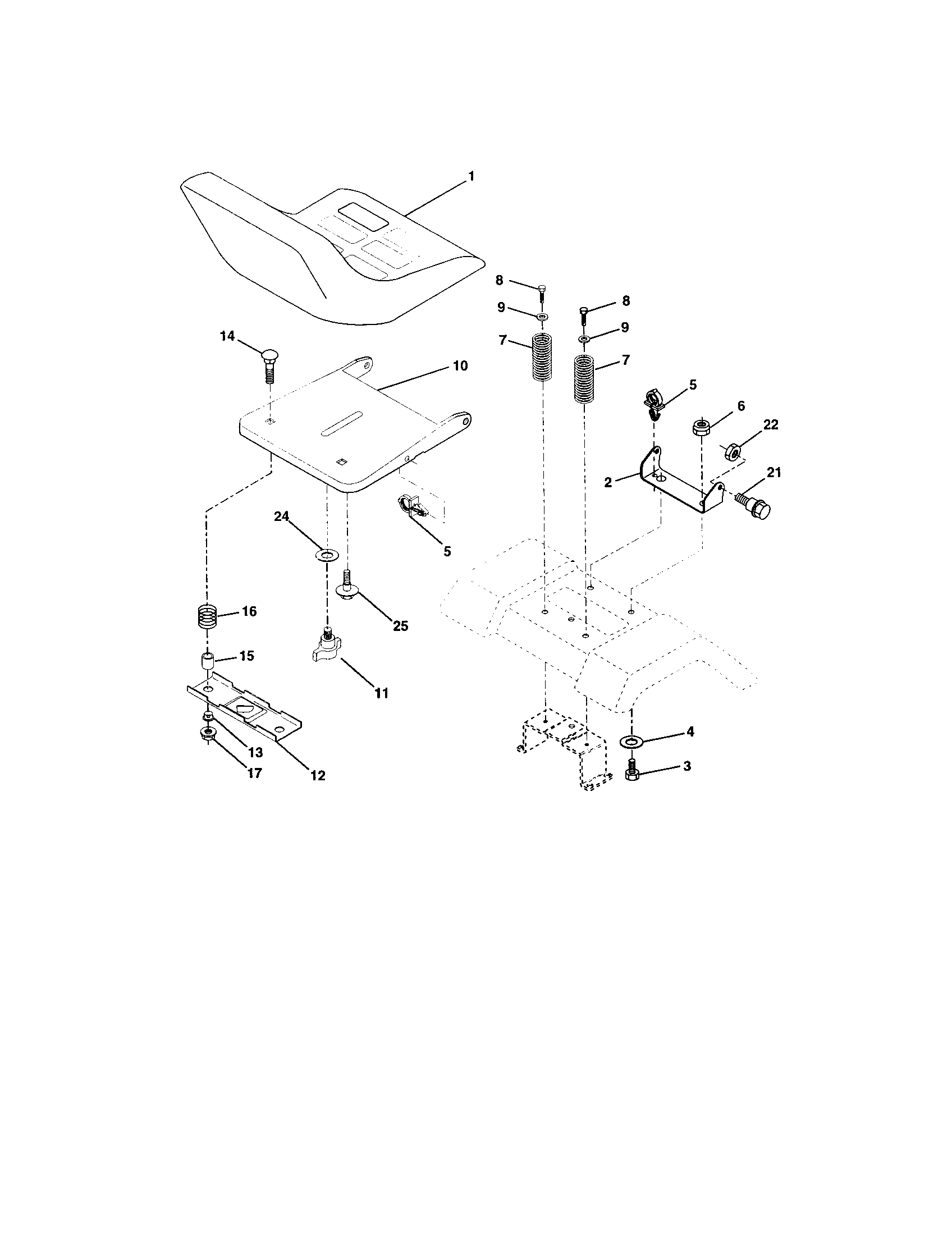 Craftsman 917272680 seat assembly diagram