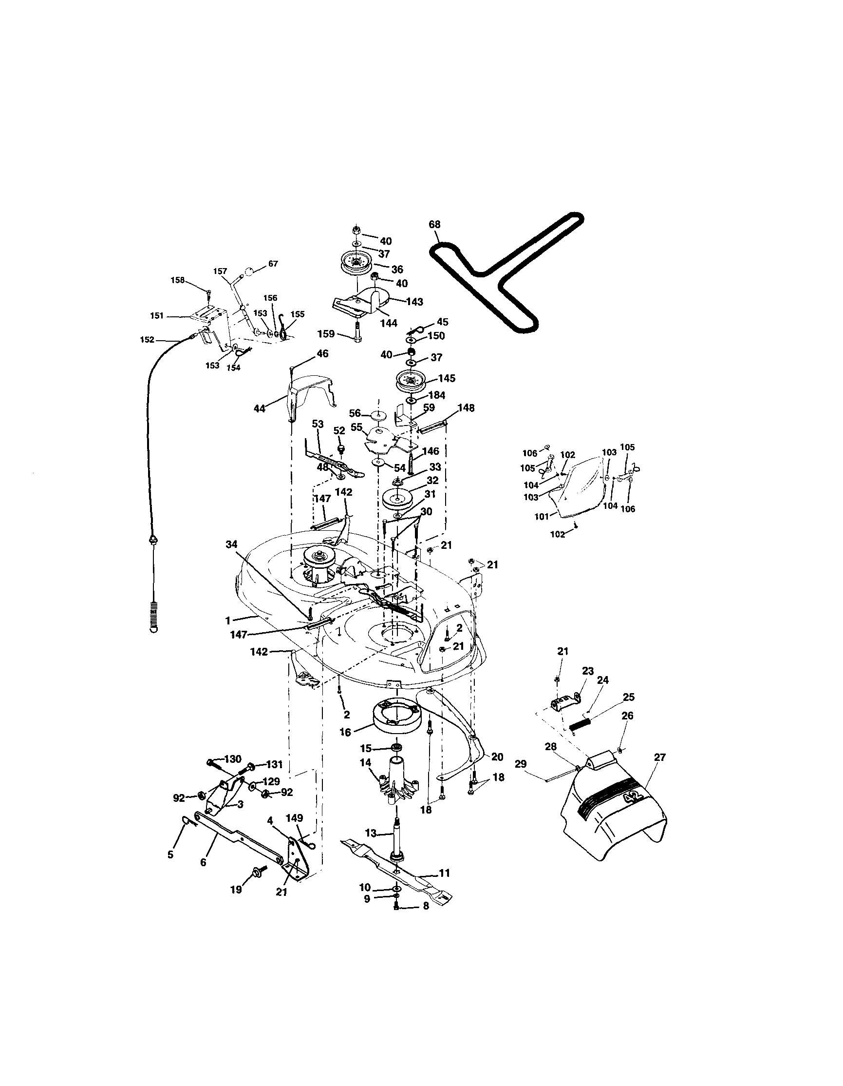 Craftsman 917272680 mower deck diagram