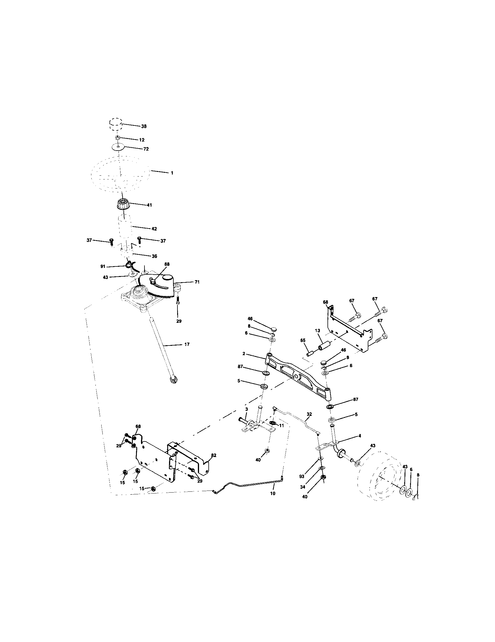 Craftsman 917273240 steering assembly diagram