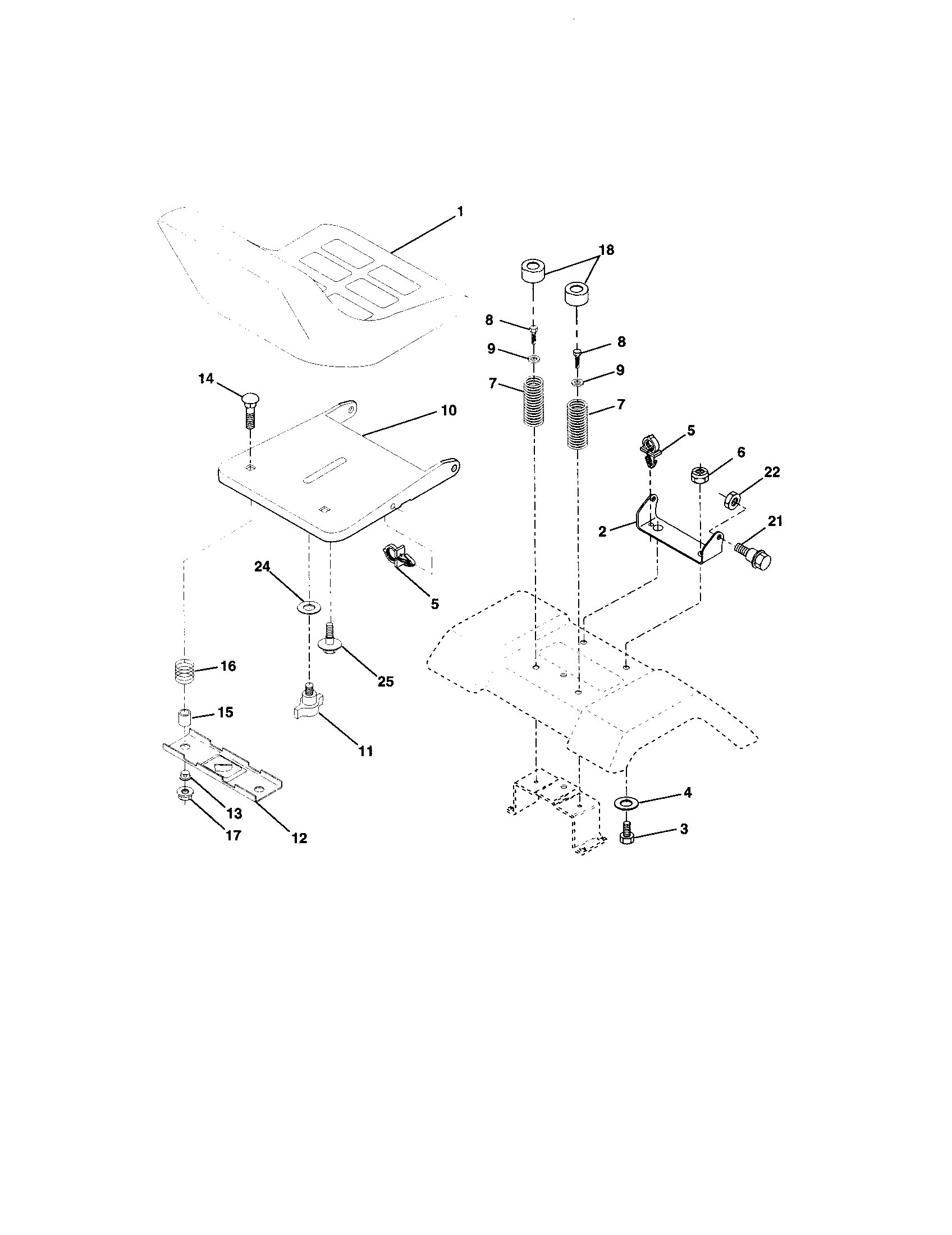 Craftsman 917273240 seat assembly diagram