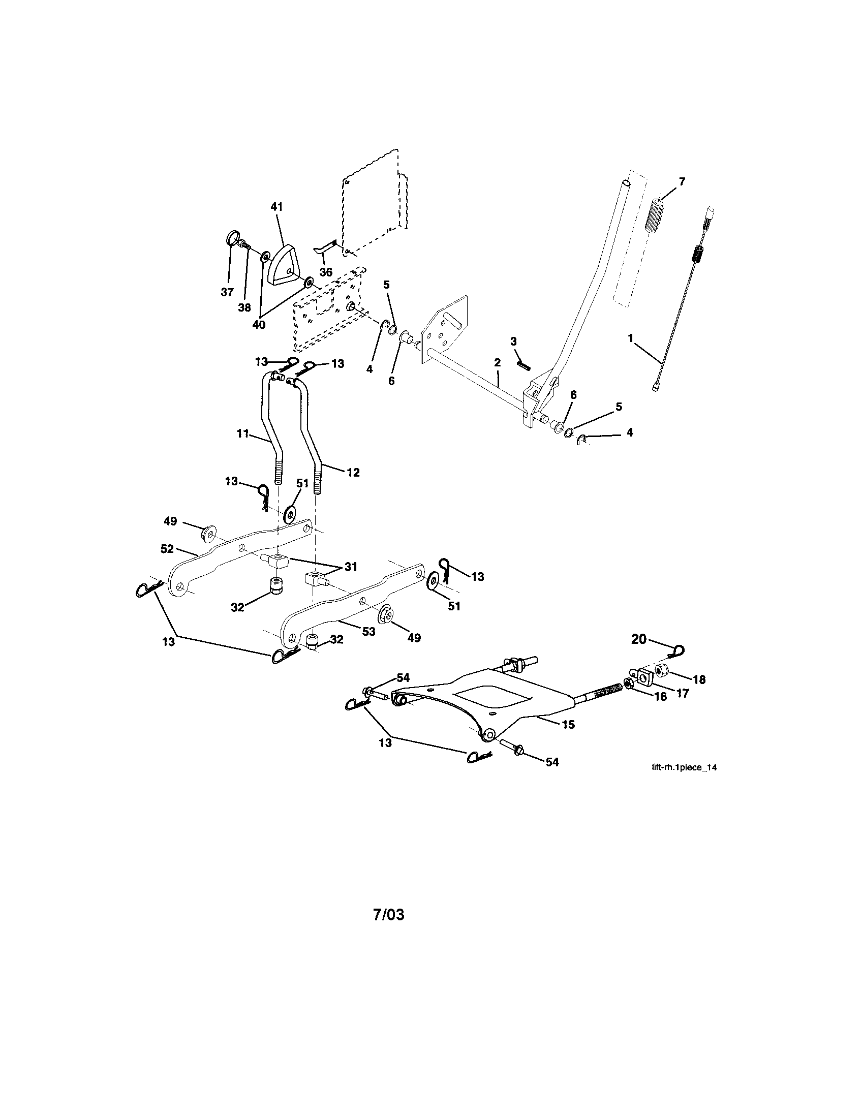Craftsman 917273240 lift assembly diagram